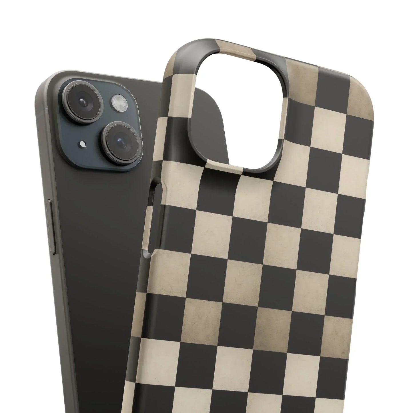 Stylish Matte Checker Phone Case for iPhone 7-16 and Samsung Galaxy S10-S24 Models - KarArmDesign