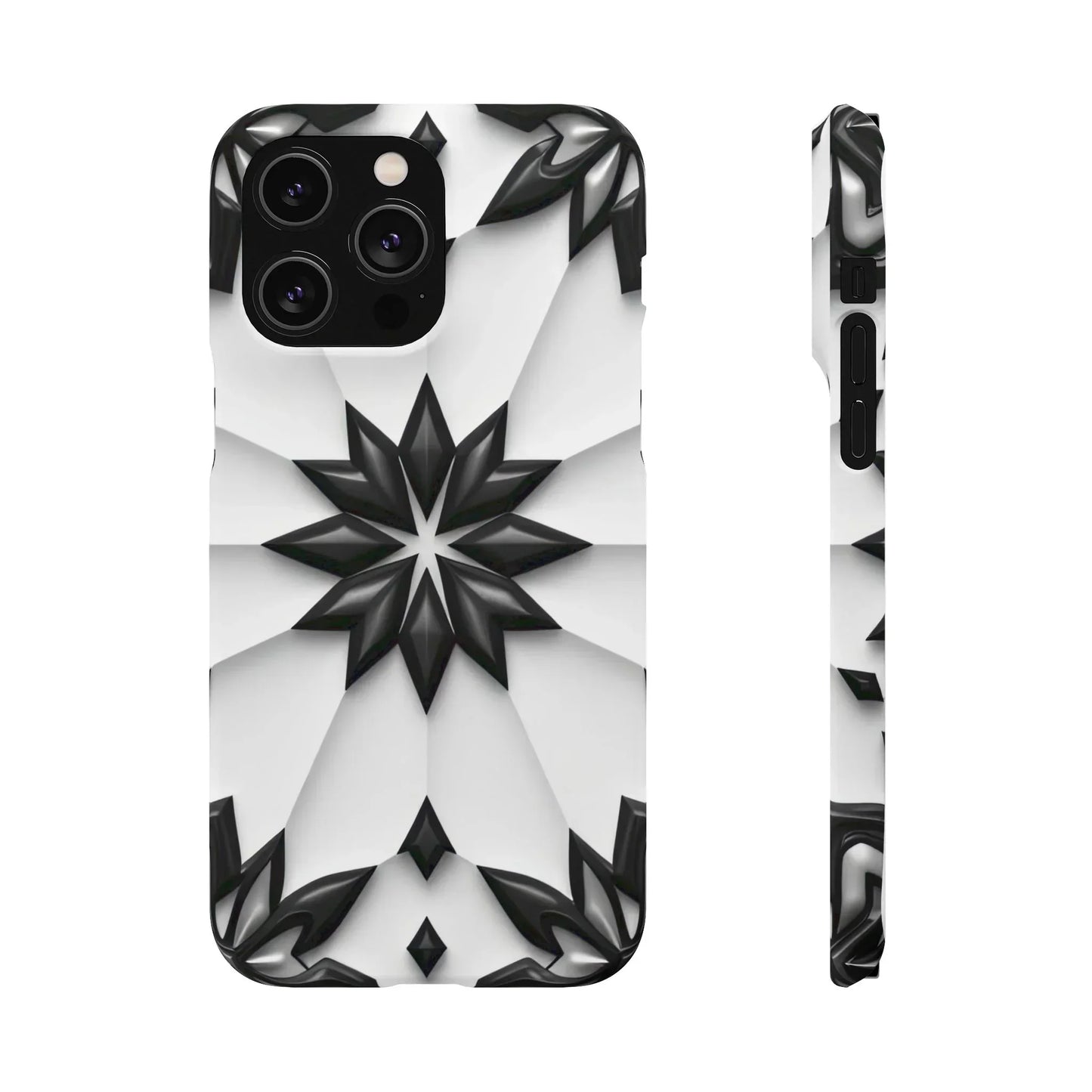 Black and White Geometric Floral Phone Case for iPhone and Samsung Galaxy - KarArmDesign