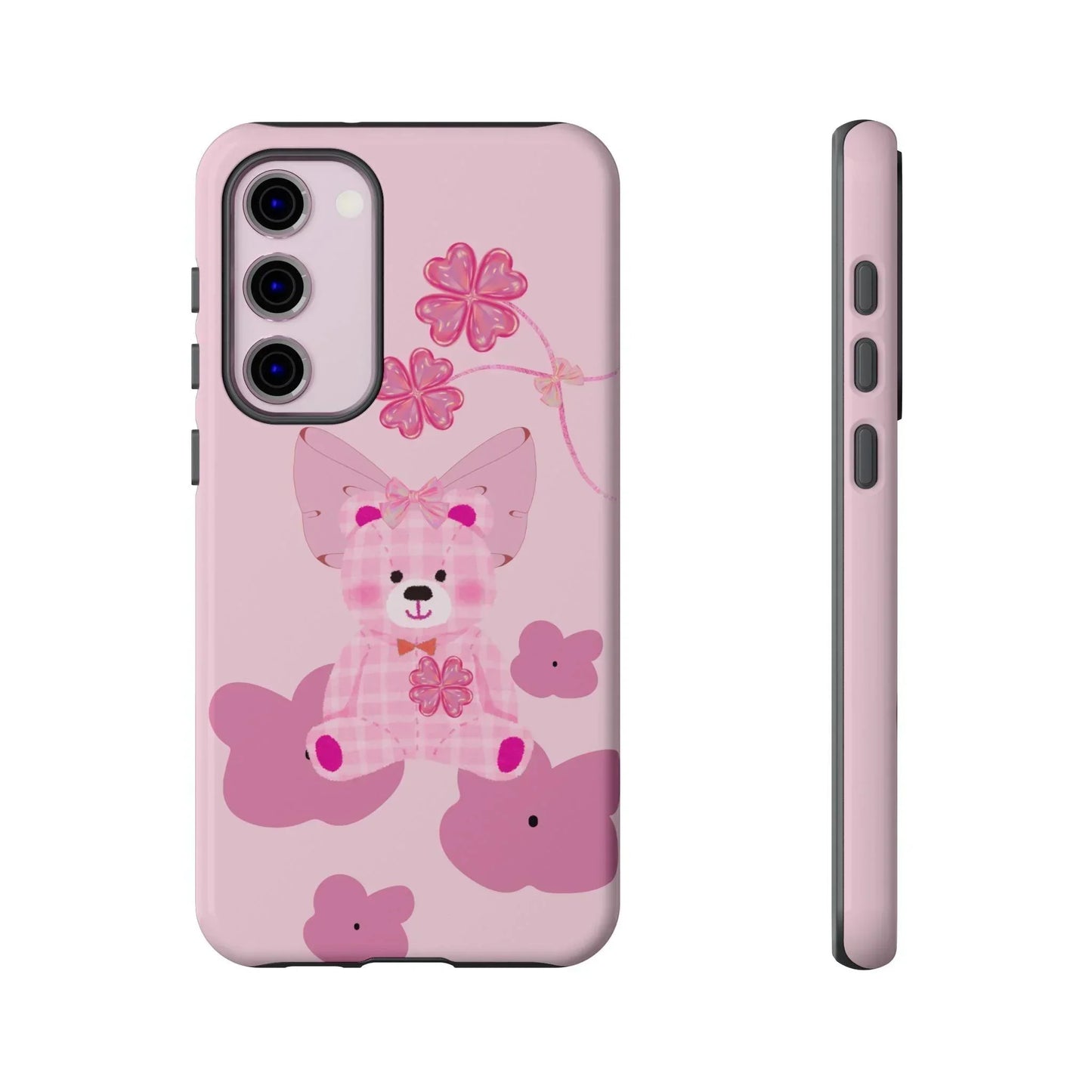 Pink Teddy Bear Phone Cases for iPhone, Pixel and Galaxy Models - KarArmDesign