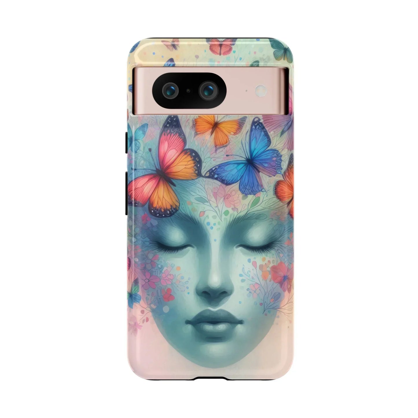Butterfly Bloom Dreamy Woman Phone Case for Galaxy and Pixel - KarArmDesign