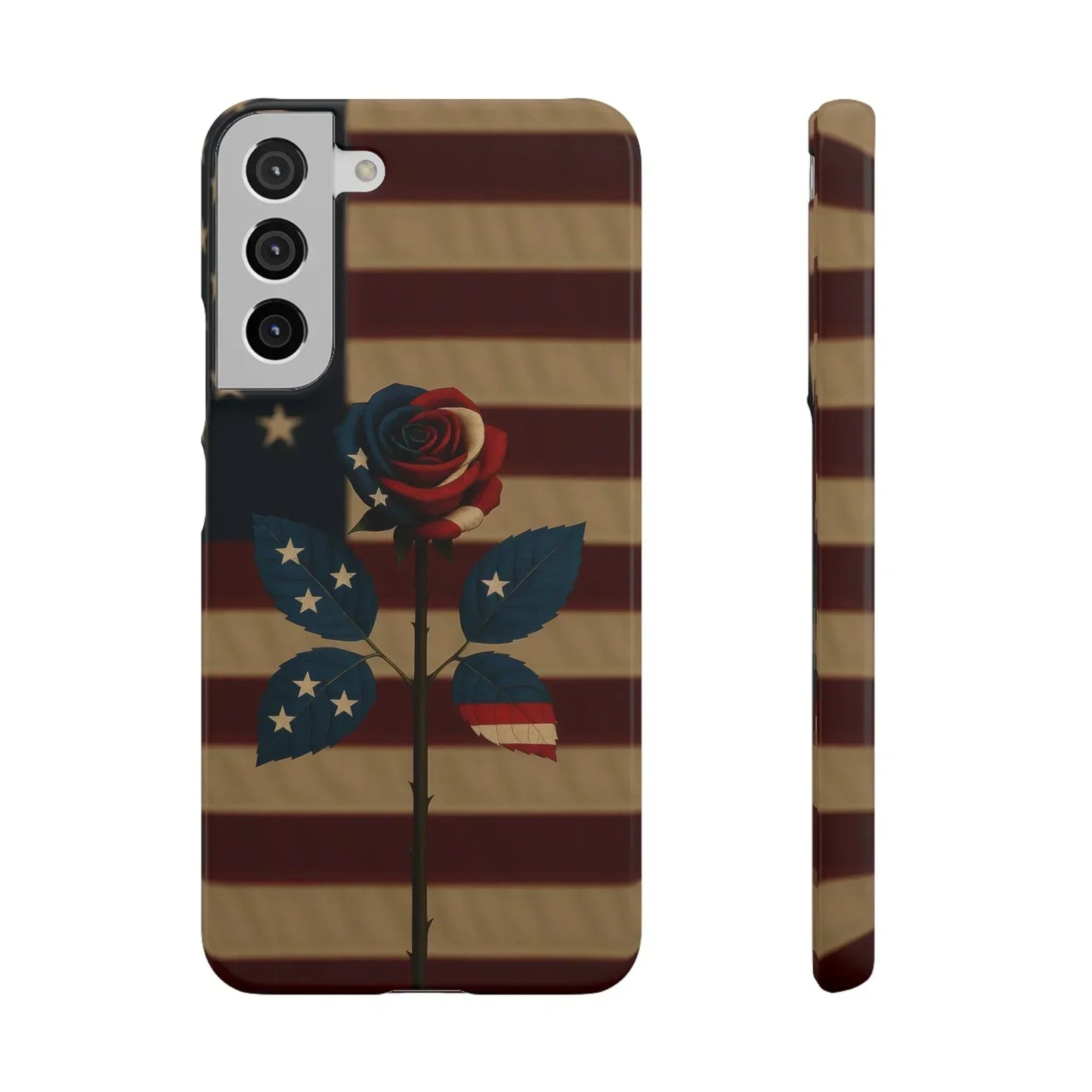 American Rose Flag Phone Case for iPhone 7-16 and Samsung Galaxy S10-S24 Models - KarArmDesign
