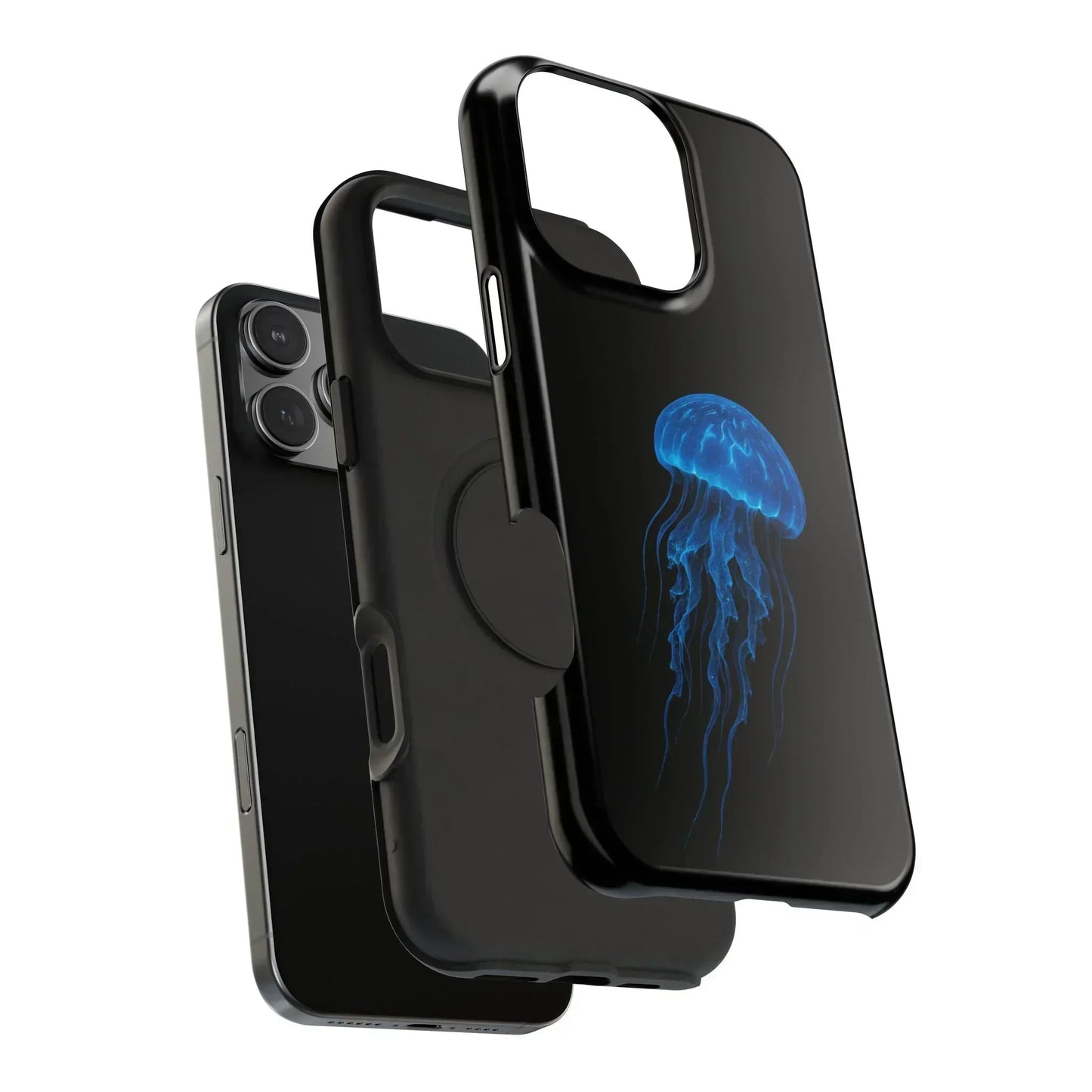 Blue Jellyfish Phone Case for iPhone 12-16 and Samsung Galaxy S21-S22 Models - KarArmDesign