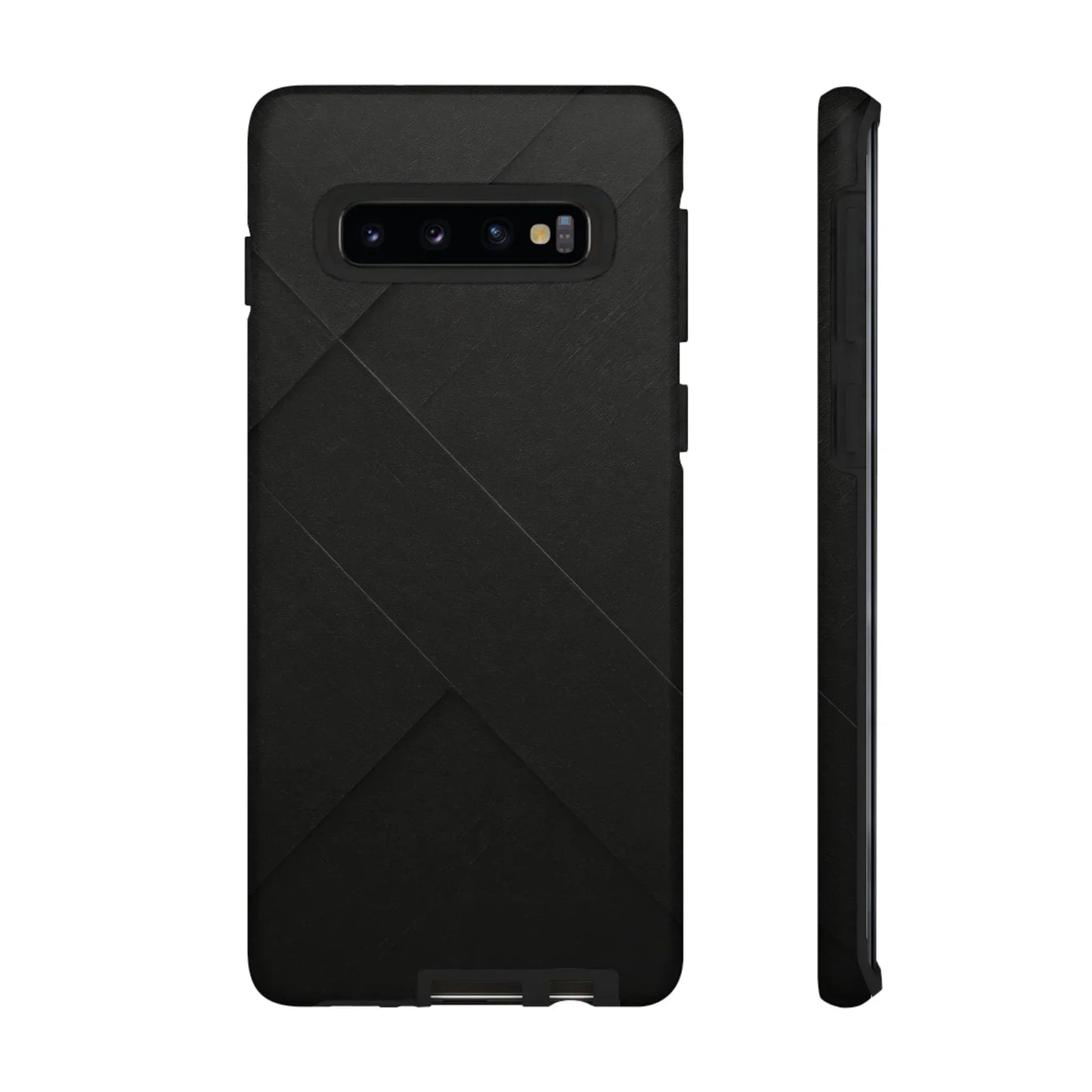 Matte Black Diagonal Line Phone Case for iPhone 8-16 and Galaxy S10-S25 Models - KarArmDesign