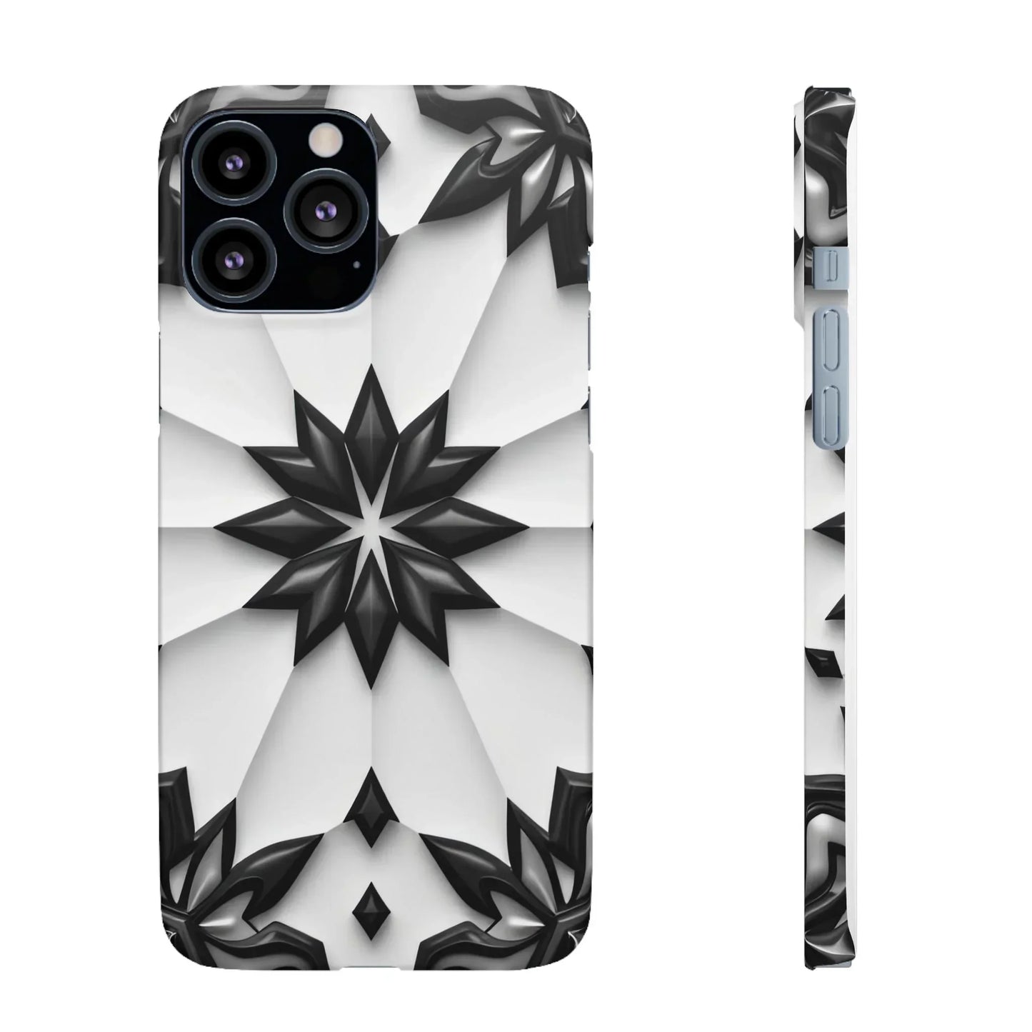 Black and White Geometric Floral Phone Case for iPhone and Samsung Galaxy - KarArmDesign