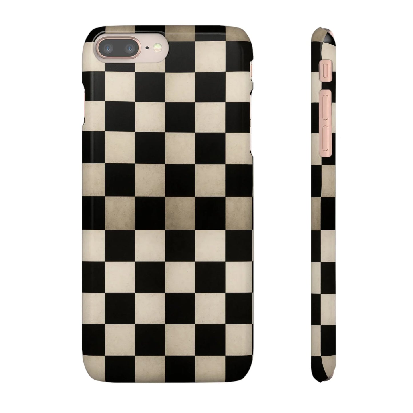 Stylish Matte Checker Phone Case for iPhone 7-16 and Samsung Galaxy S10-S24 Models - KarArmDesign