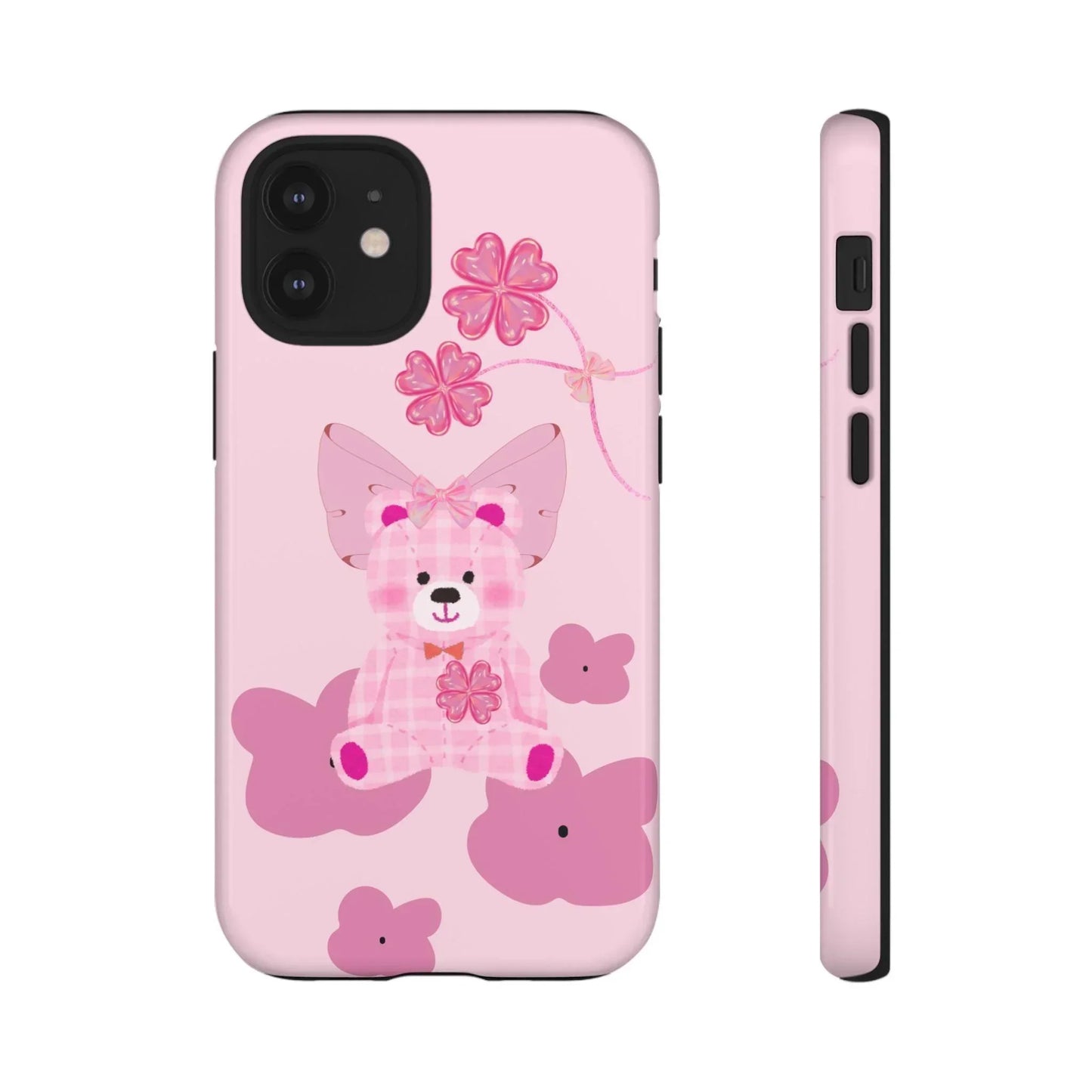 Pink Teddy Bear Phone Cases for iPhone, Pixel and Galaxy Models - KarArmDesign