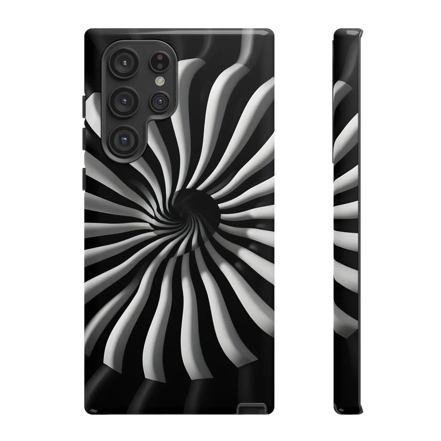 Hypnotic Black and White Spiral Phone Case for iPhone & Galaxy - KarArmDesign