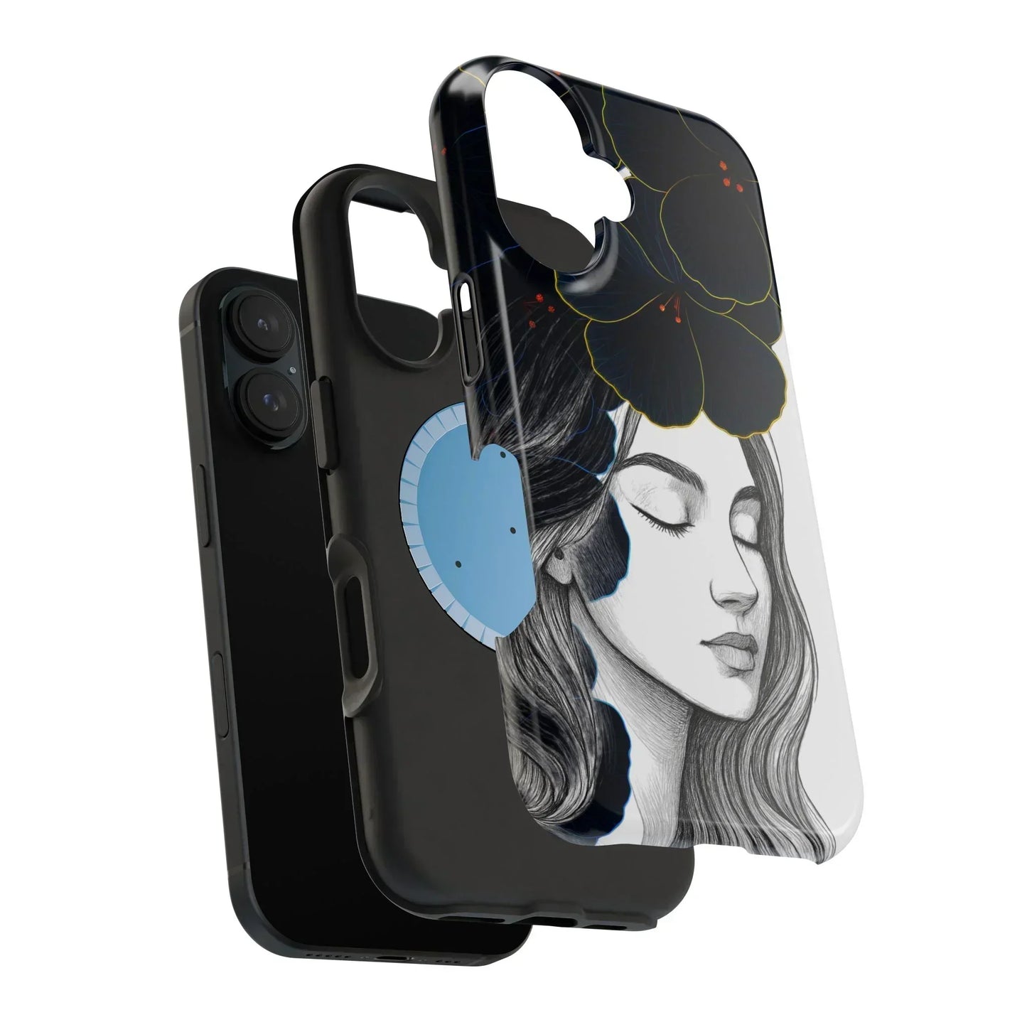 Dark Floral Elegance Phone Case for iPhone 13-16 Models - KarArmDesign
