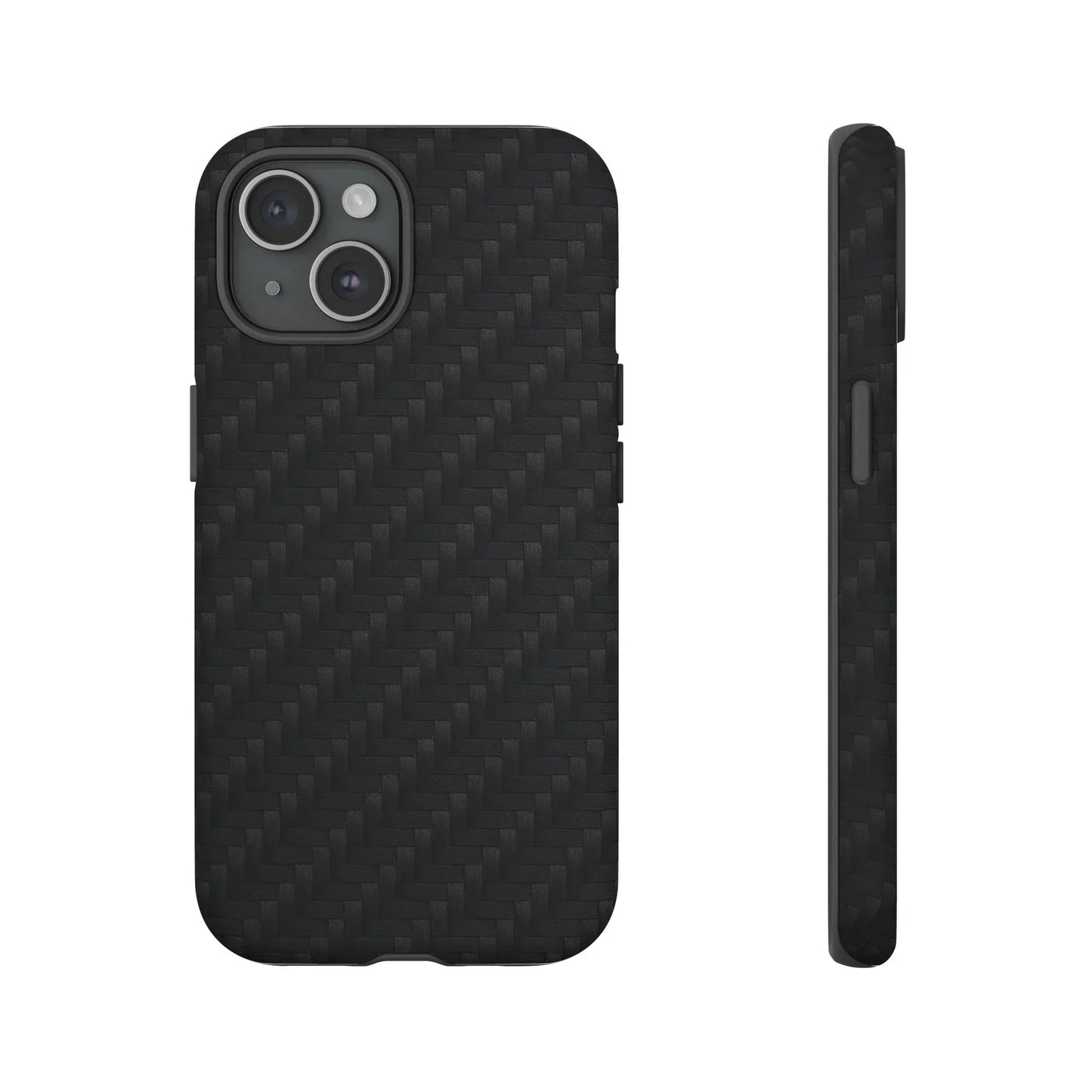 Black Carbon Phone Case Tough Case for iPhone 8-16 and Google Pixel up to 9 Models - KarArmDesign