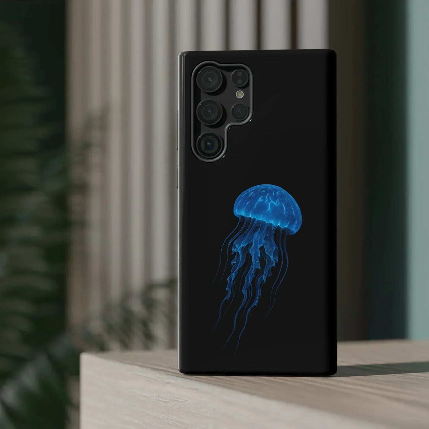 Blue Jellyfish Phone Case for iPhone 12-16 and Samsung Galaxy S21-S22 Models - KarArmDesign