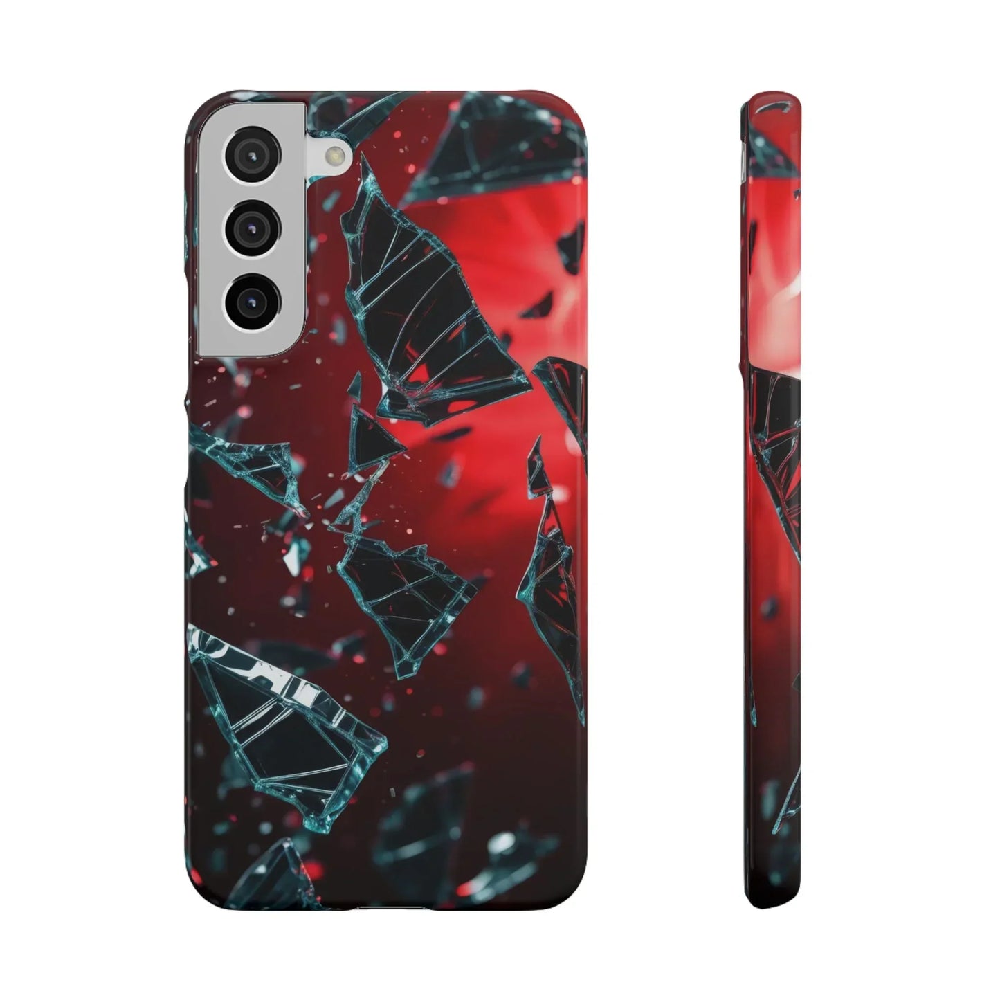 "Crimson Impact" Realistic Glass Shard Snap Phone Case for iPhone 7-16 and Samsung Galaxy S10-S24 Models - KarArmDesign