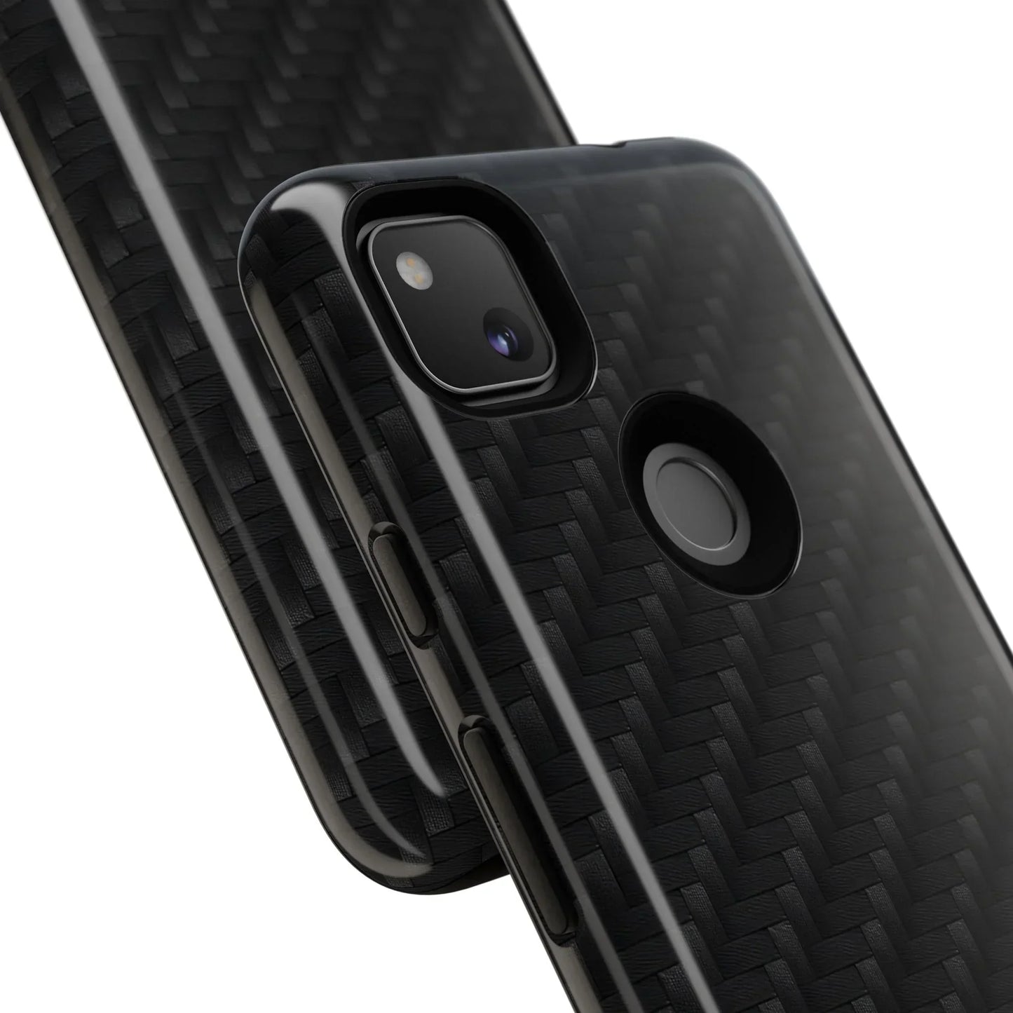 Black Carbon Phone Case Tough Case for iPhone 8-16 and Google Pixel up to 9 Models - KarArmDesign