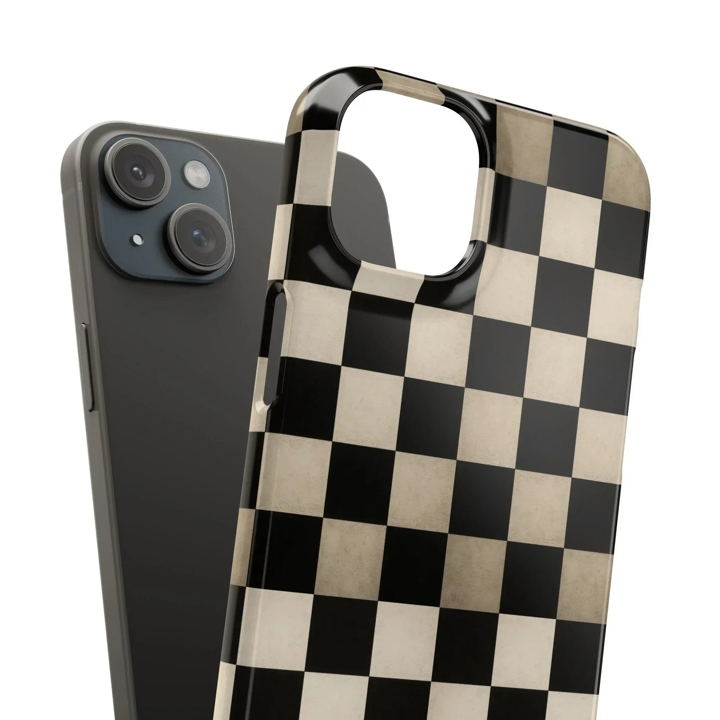 Stylish Matte Checker Phone Case for iPhone 7-16 and Samsung Galaxy S10-S24 Models - KarArmDesign
