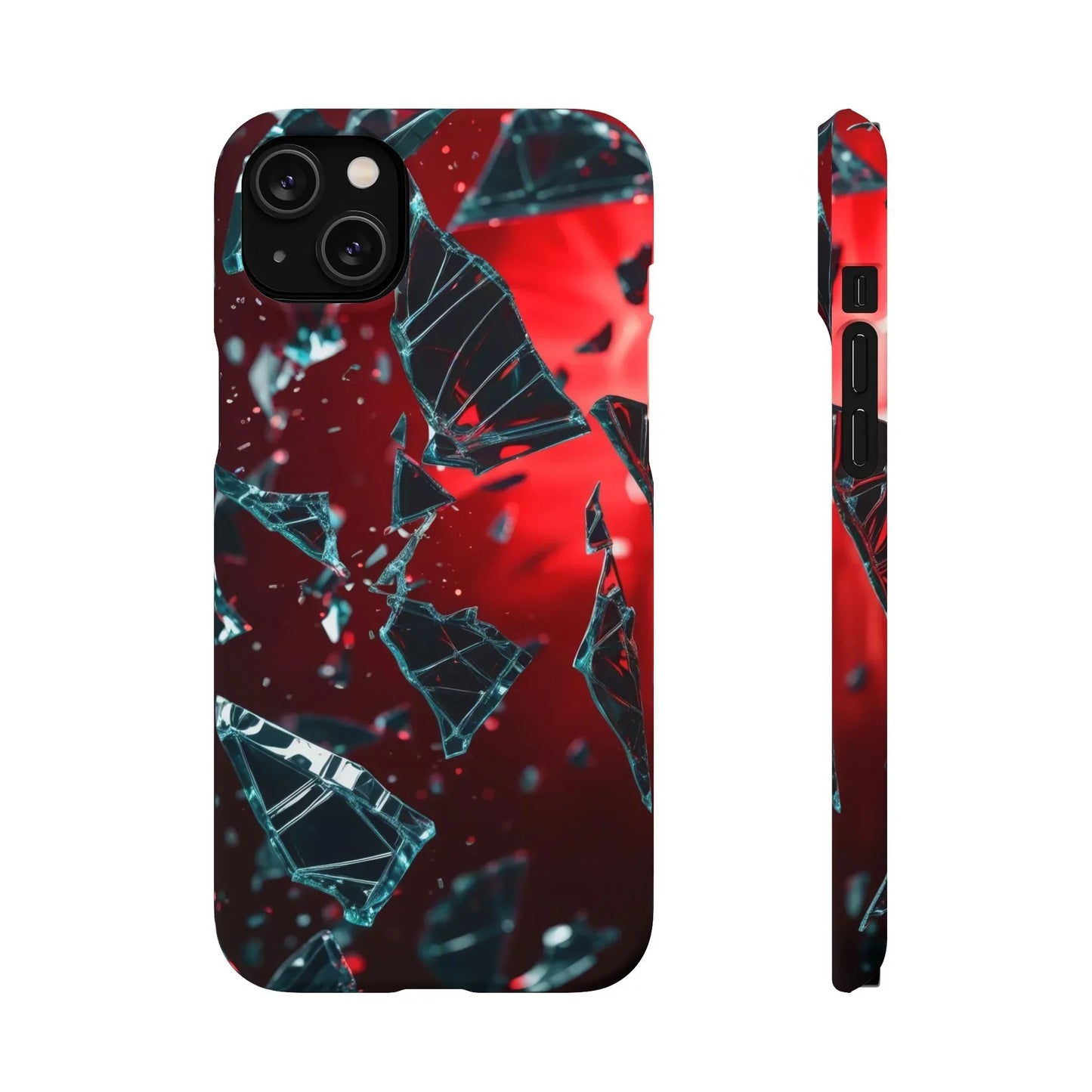 "Crimson Impact" Realistic Glass Shard Snap Phone Case for iPhone 7-16 and Samsung Galaxy S10-S24 Models - KarArmDesign