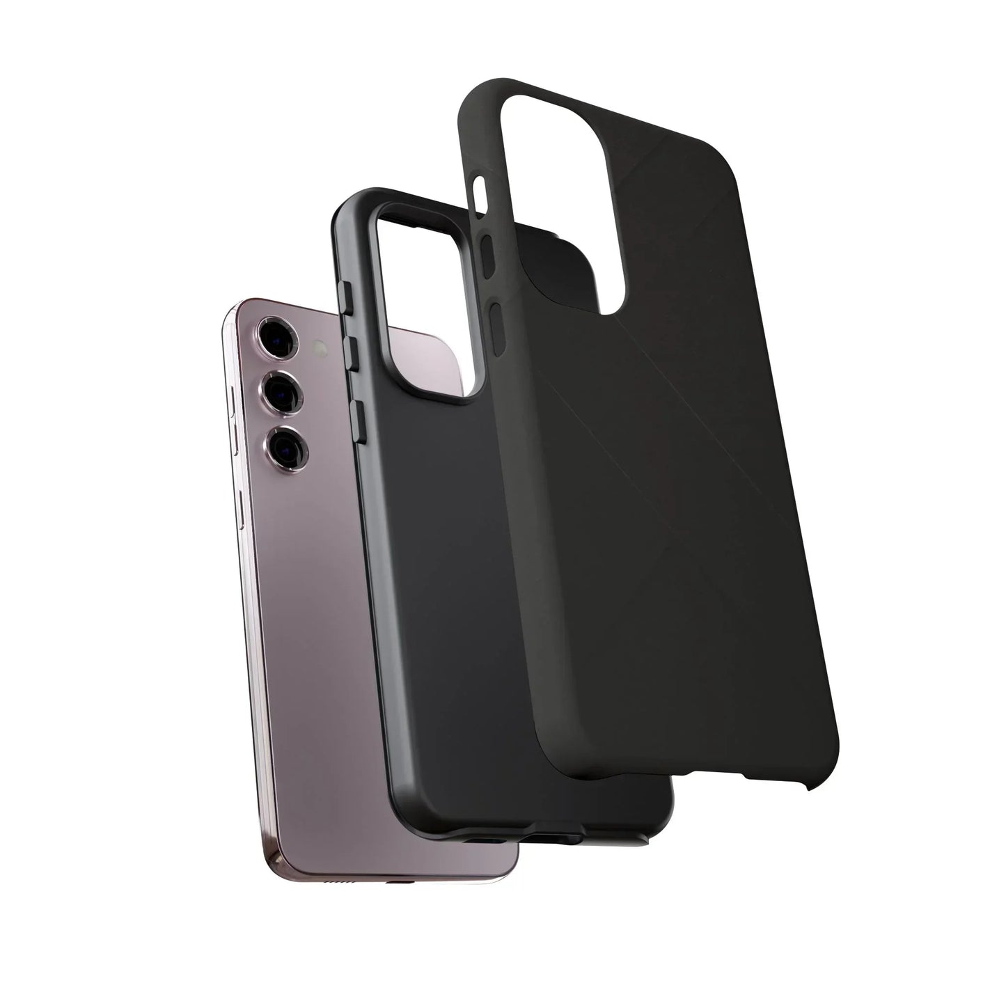 Matte Black Diagonal Line Phone Case for iPhone 8-16 and Galaxy S10-S25 Models - KarArmDesign