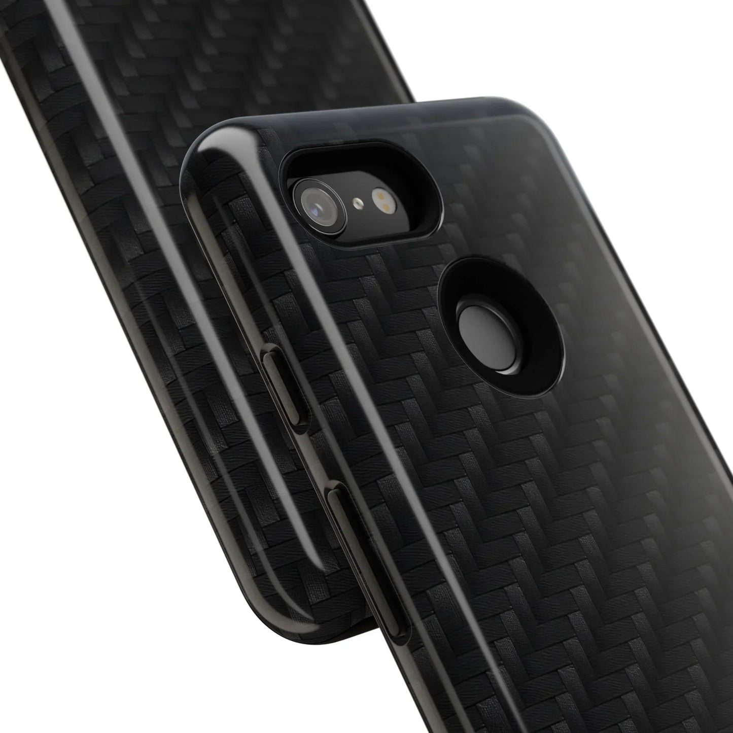 Black Carbon Phone Case Tough Case for iPhone 8-16 and Google Pixel up to 9 Models - KarArmDesign