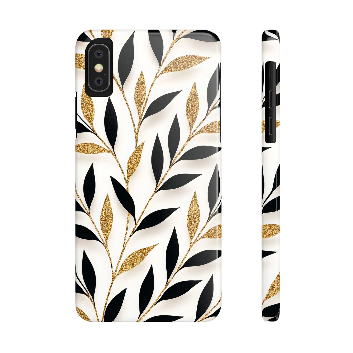 Botanical Gold Leaf Phone Case for iPhone 7-16 Models - KarArmDesign