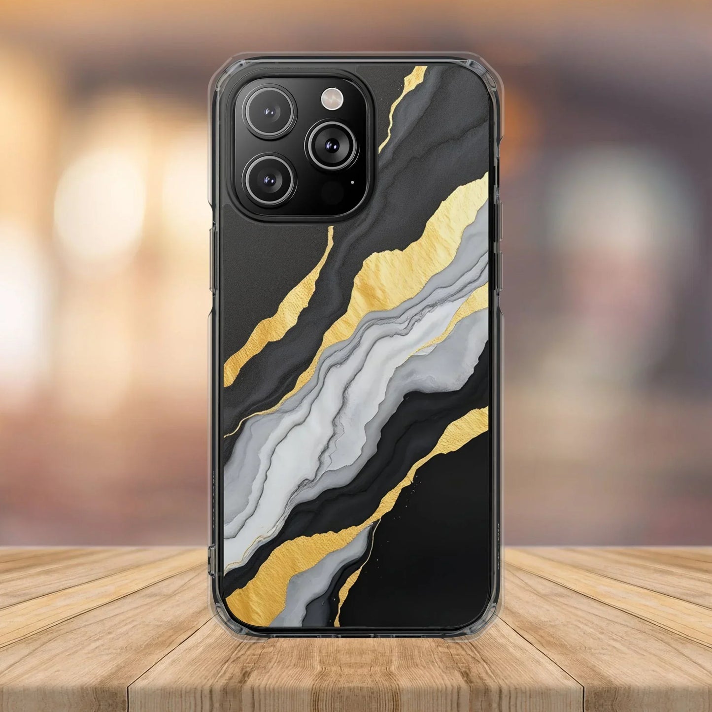 Luxury Black and Gold Marble Magnetic Phone Case for iPhone 14-16 Models - KarArmDesign