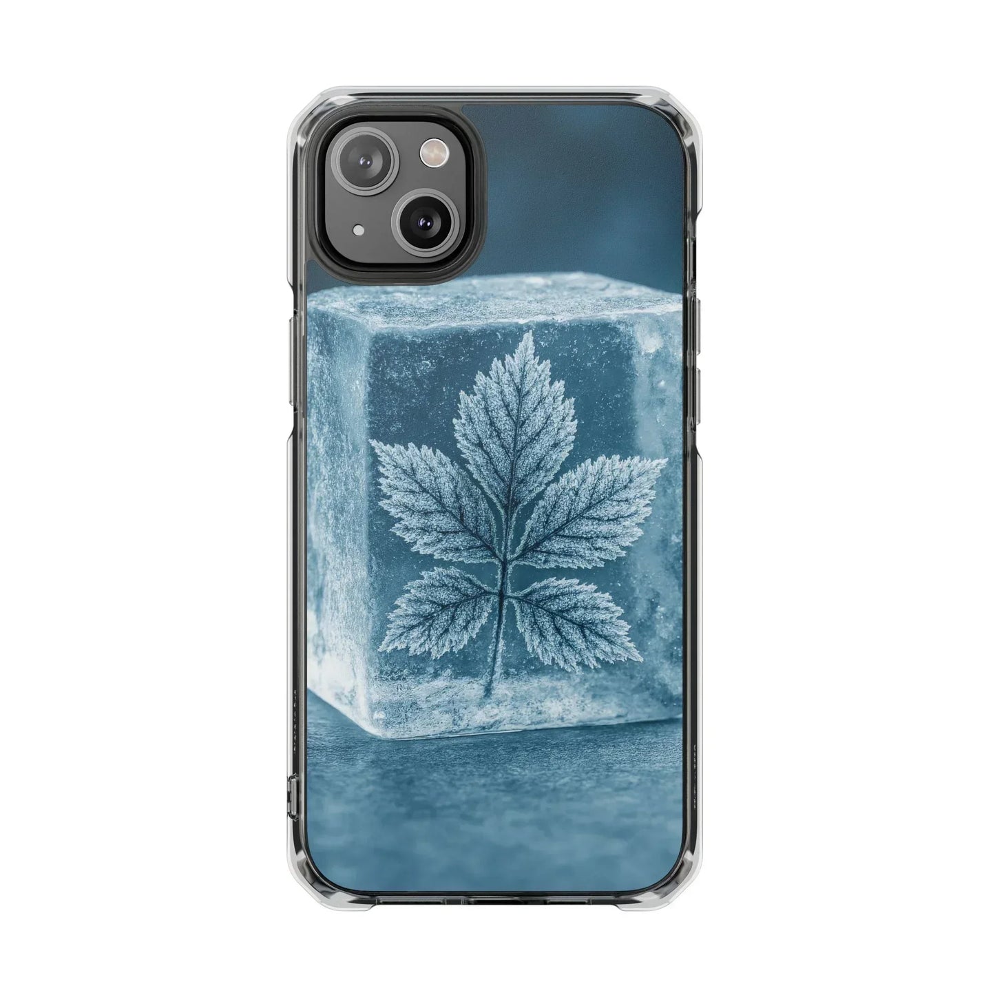 Frozen Leaf Inside Ice Cube - Phone Case for iPhone 14-16 Models - KarArmDesign