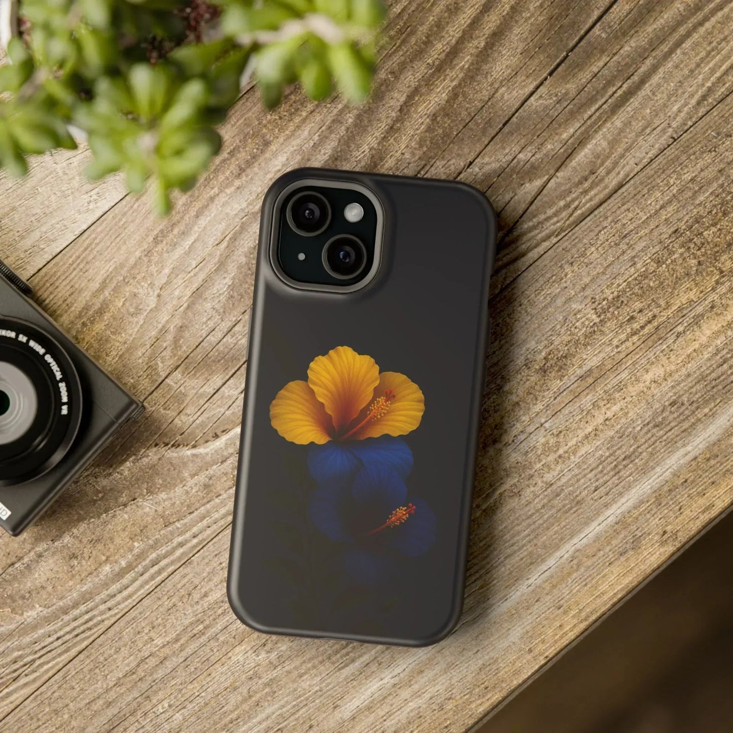Elegant hibiscus phone case Impact-Resistant Cases for iPhone 12-16 and Samsung Galaxy S21-S22 Models - KarArmDesign