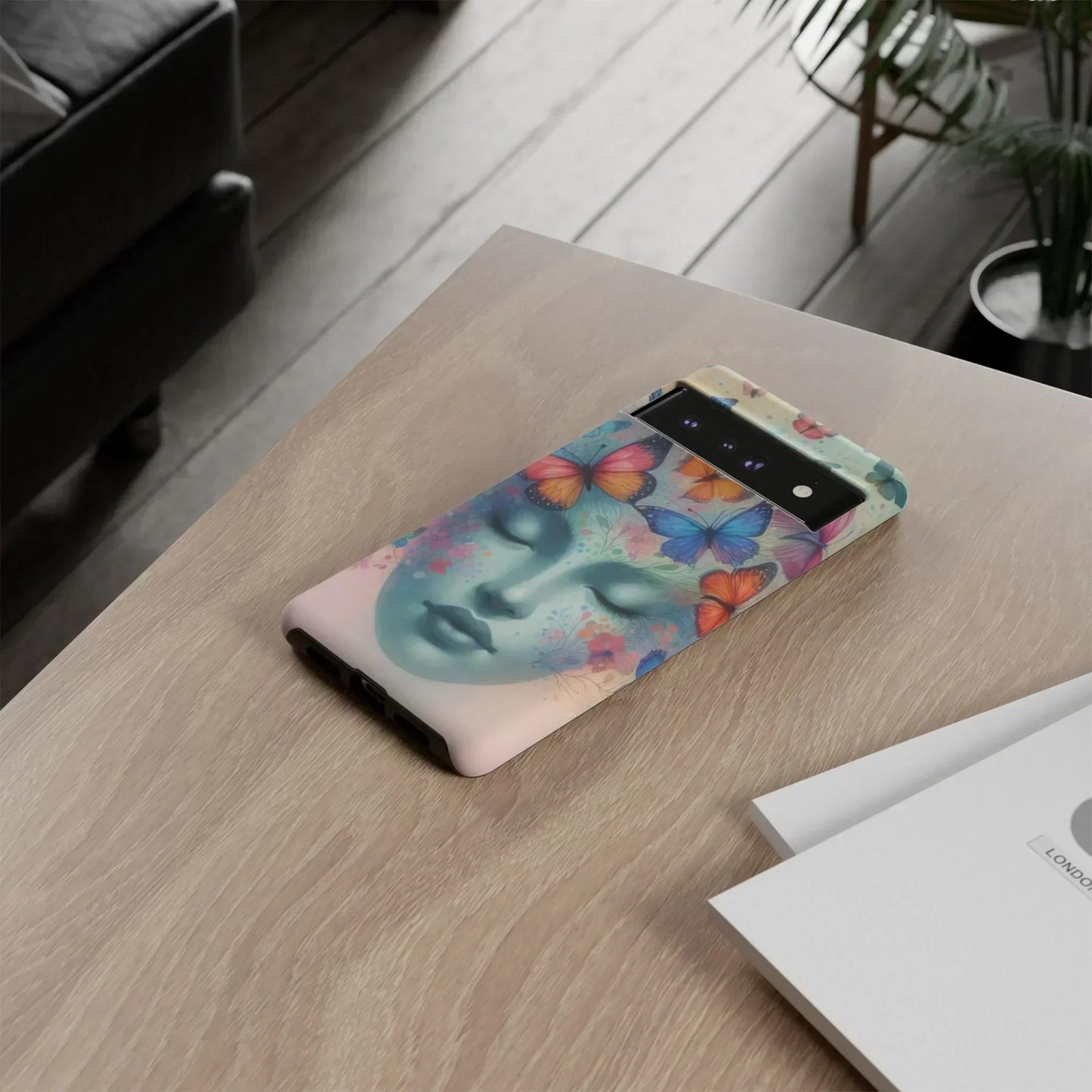 Butterfly Bloom Dreamy Woman Phone Case for Galaxy and Pixel - KarArmDesign