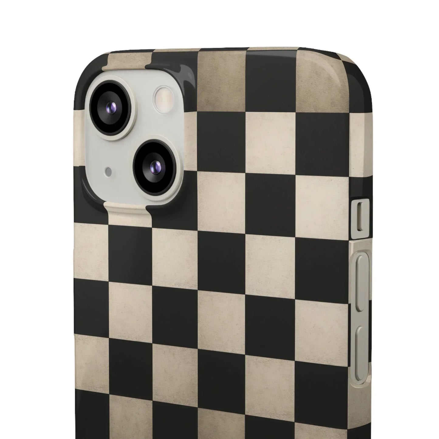 Stylish Matte Checker Phone Case for iPhone 7-16 and Samsung Galaxy S10-S24 Models - KarArmDesign
