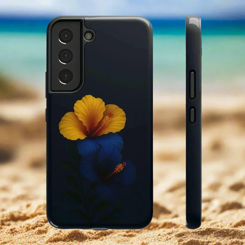 Elegant hibiscus phone case Impact-Resistant Cases for iPhone 12-16 and Samsung Galaxy S21-S22 Models - KarArmDesign