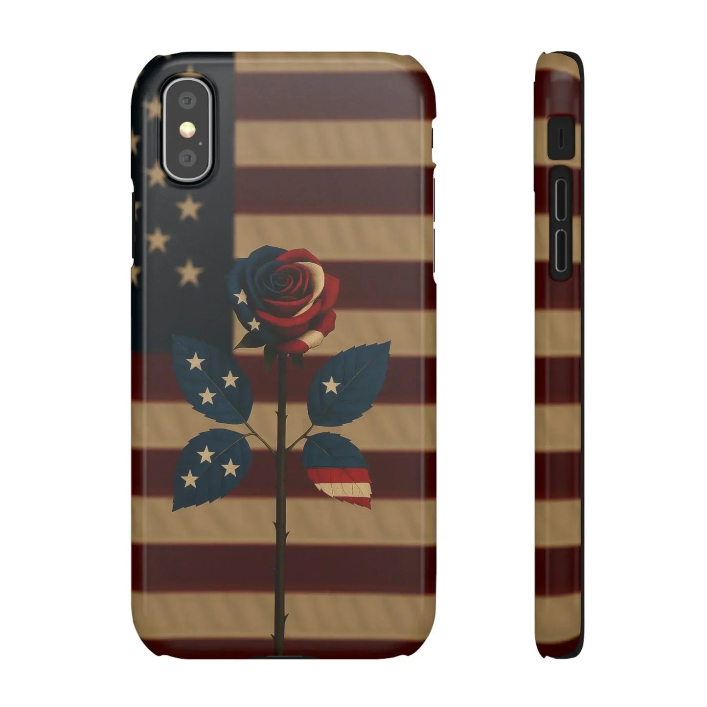 American Rose Flag Phone Case for iPhone 7-16 and Samsung Galaxy S10-S24 Models - KarArmDesign