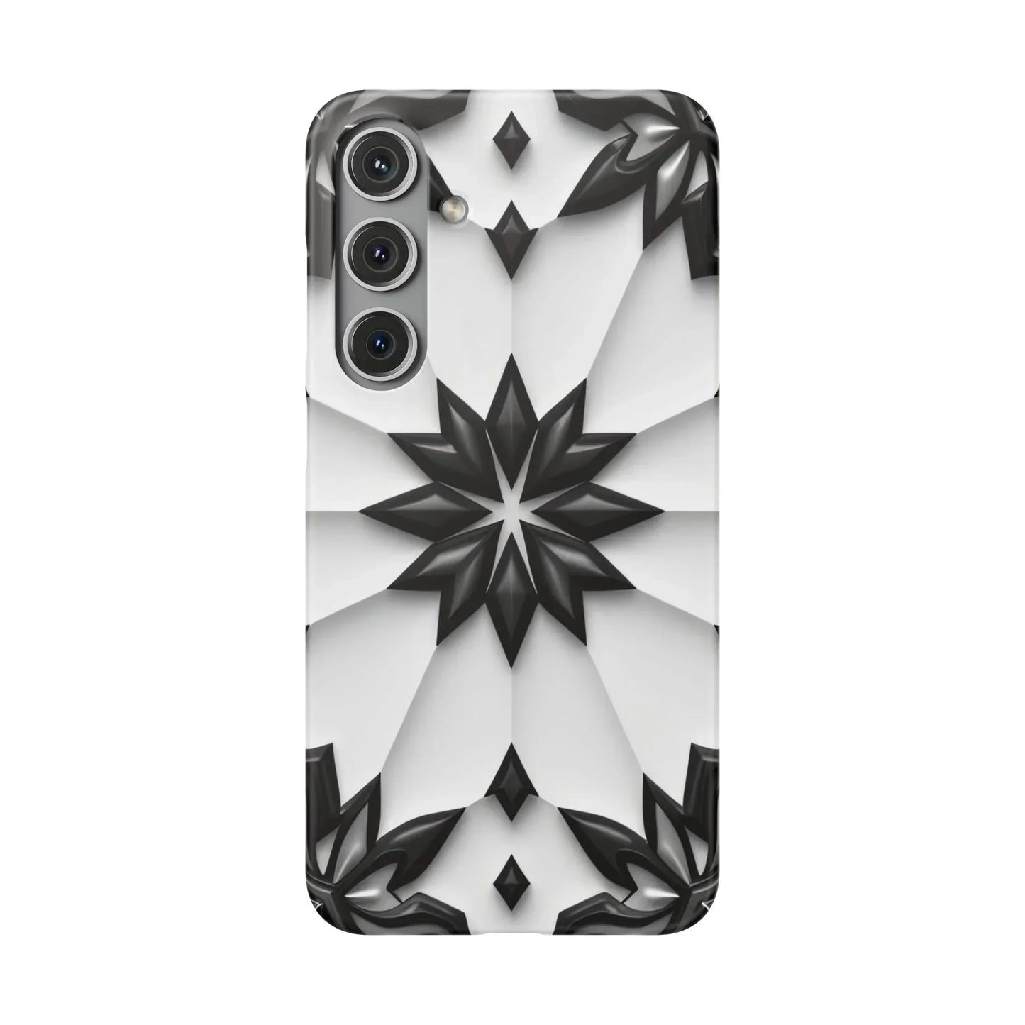 Black and White Geometric Floral Phone Case for iPhone and Samsung Galaxy - KarArmDesign