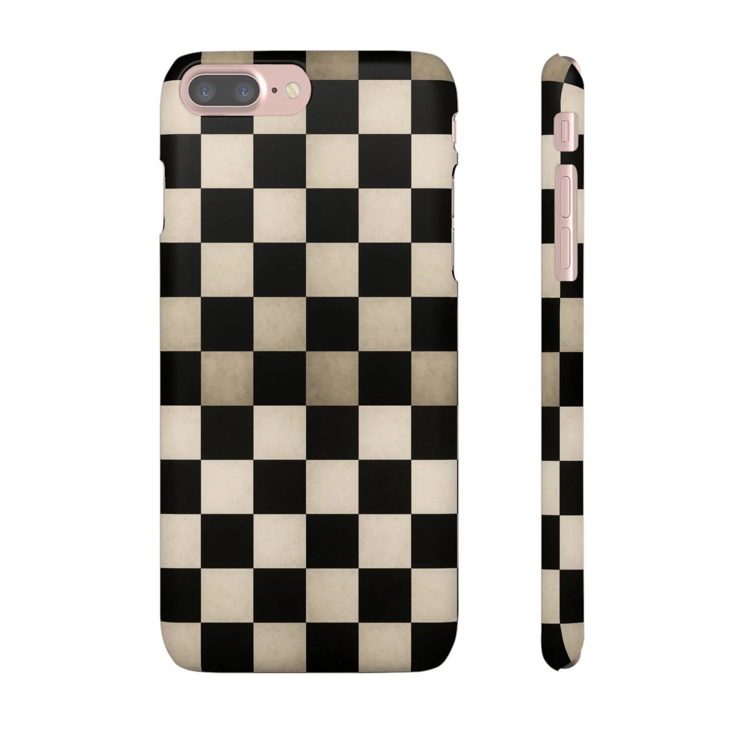 Stylish Matte Checker Phone Case for iPhone 7-16 and Samsung Galaxy S10-S24 Models - KarArmDesign