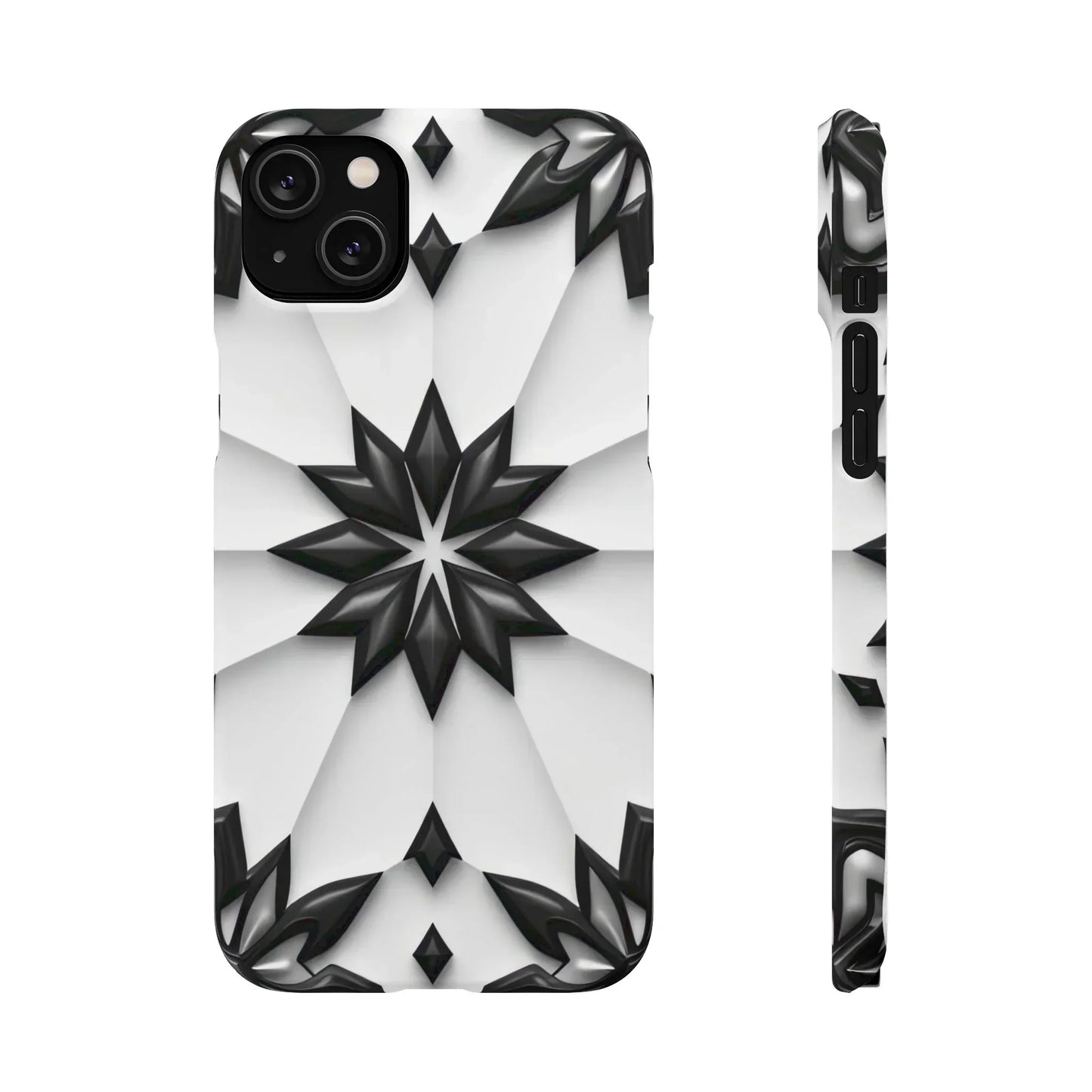 Black and White Geometric Floral Phone Case for iPhone and Samsung Galaxy - KarArmDesign