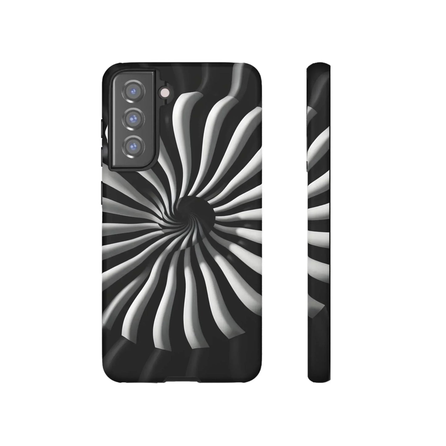 Hypnotic Black and White Spiral Phone Case for iPhone & Galaxy - KarArmDesign