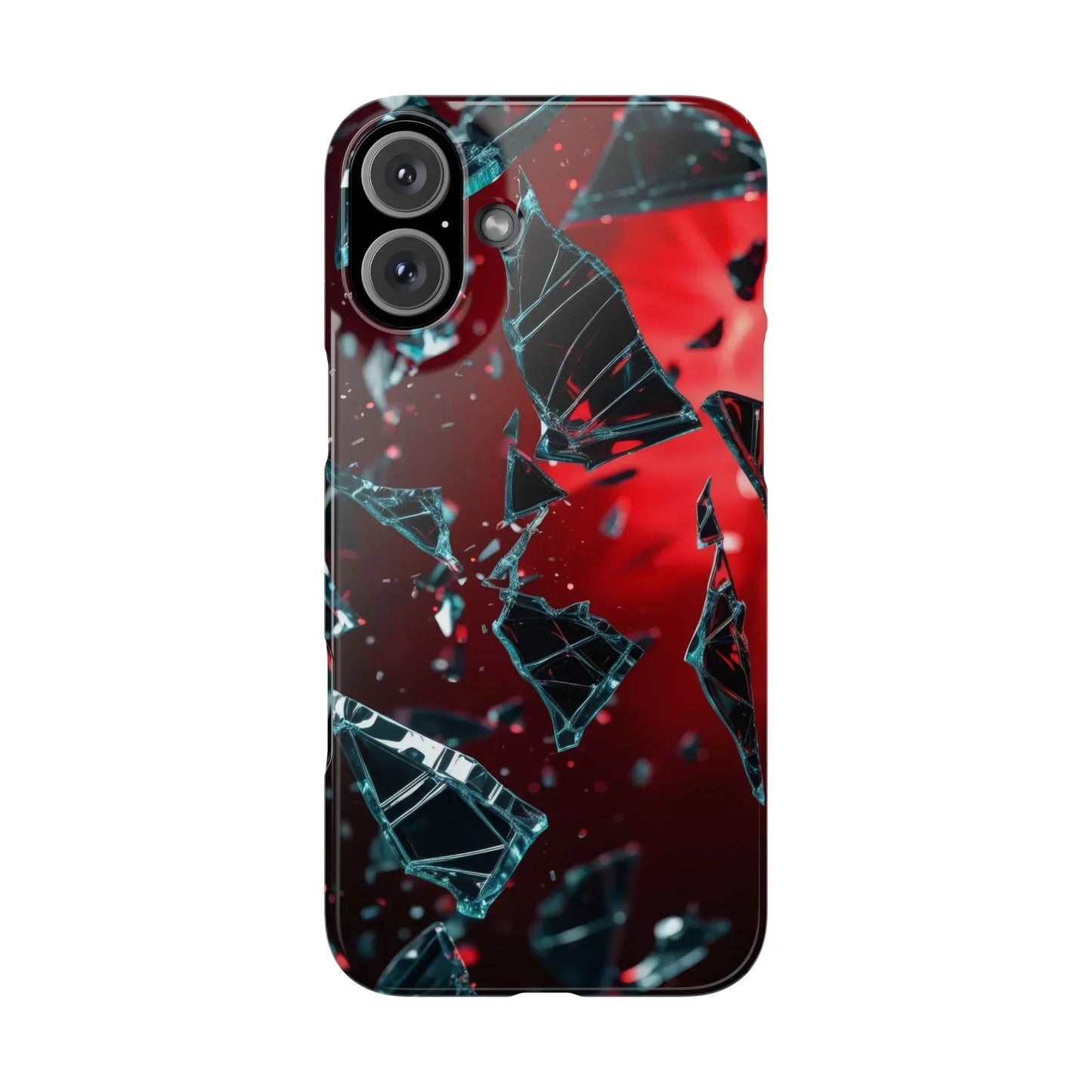 "Crimson Impact" Realistic Glass Shard Snap Phone Case for iPhone 7-16 and Samsung Galaxy S10-S24 Models - KarArmDesign