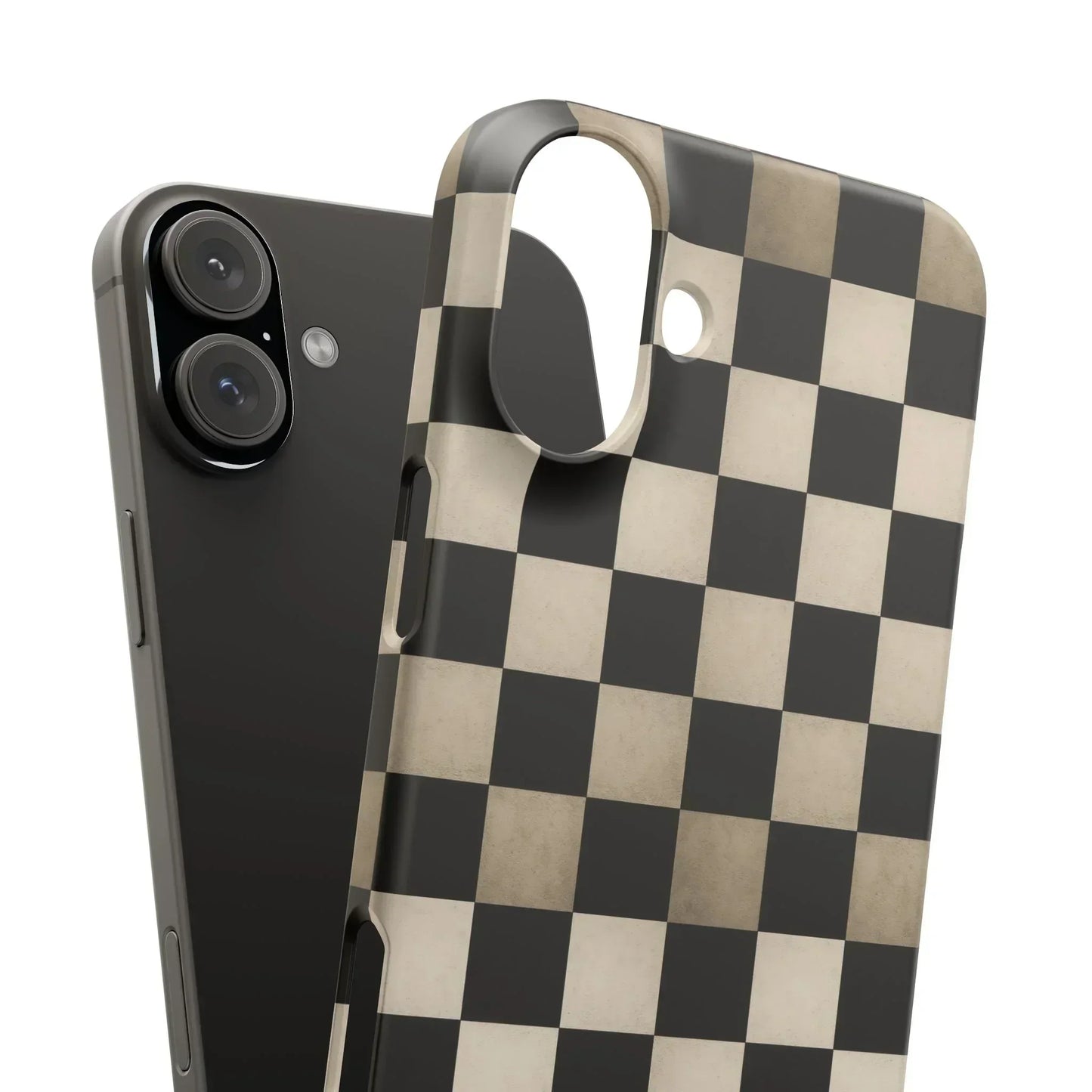 Stylish Matte Checker Phone Case for iPhone 7-16 and Samsung Galaxy S10-S24 Models - KarArmDesign