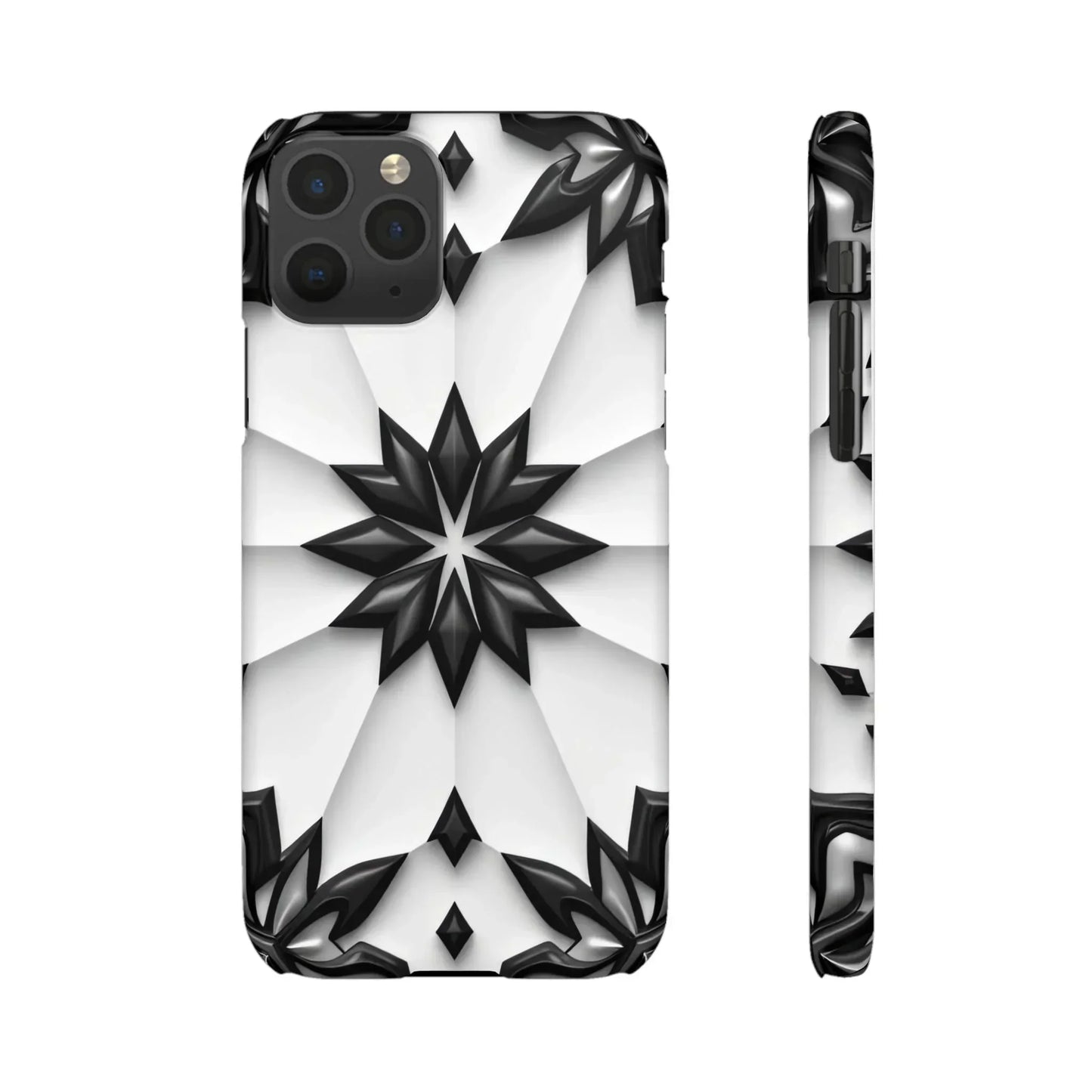 Black and White Geometric Floral Phone Case for iPhone and Samsung Galaxy - KarArmDesign