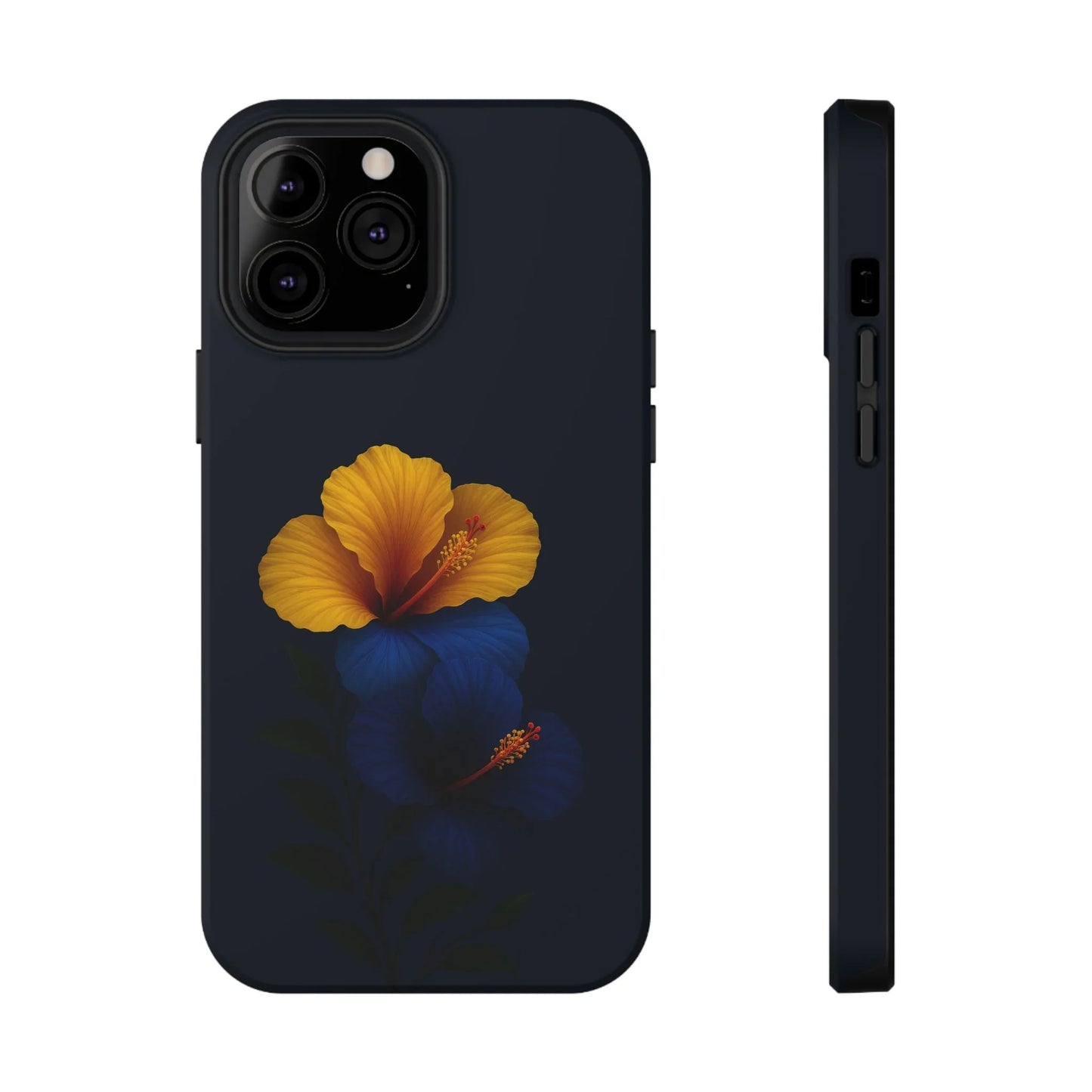 Elegant hibiscus phone case Impact-Resistant Cases for iPhone 12-16 and Samsung Galaxy S21-S22 Models - KarArmDesign