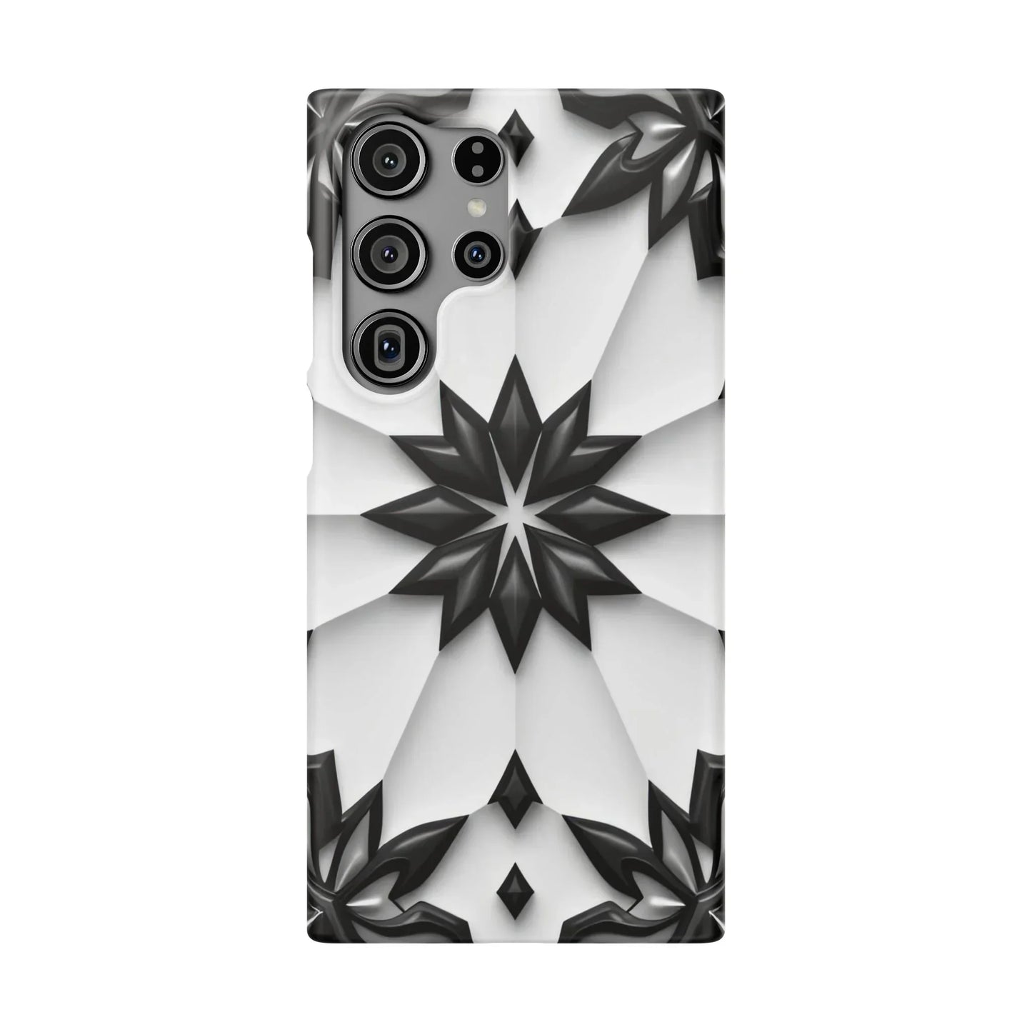 Black and White Geometric Floral Phone Case for iPhone and Samsung Galaxy - KarArmDesign