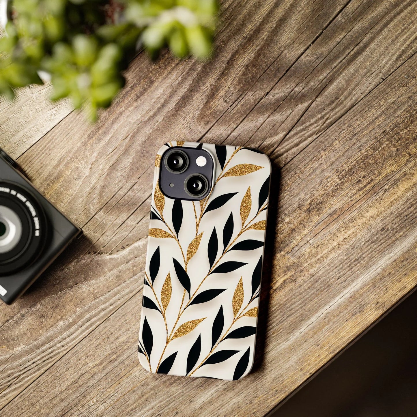 Botanical Gold Leaf Phone Case for iPhone 7-16 Models - KarArmDesign