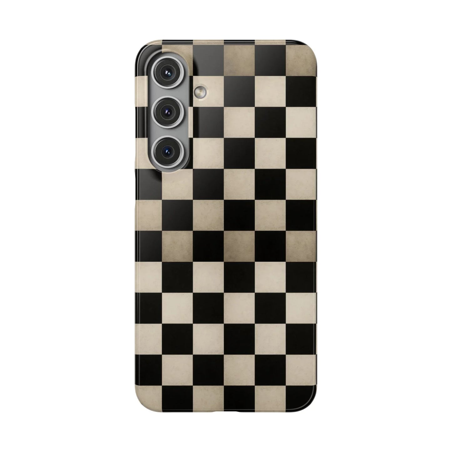 Stylish Matte Checker Phone Case for iPhone 7-16 and Samsung Galaxy S10-S24 Models - KarArmDesign