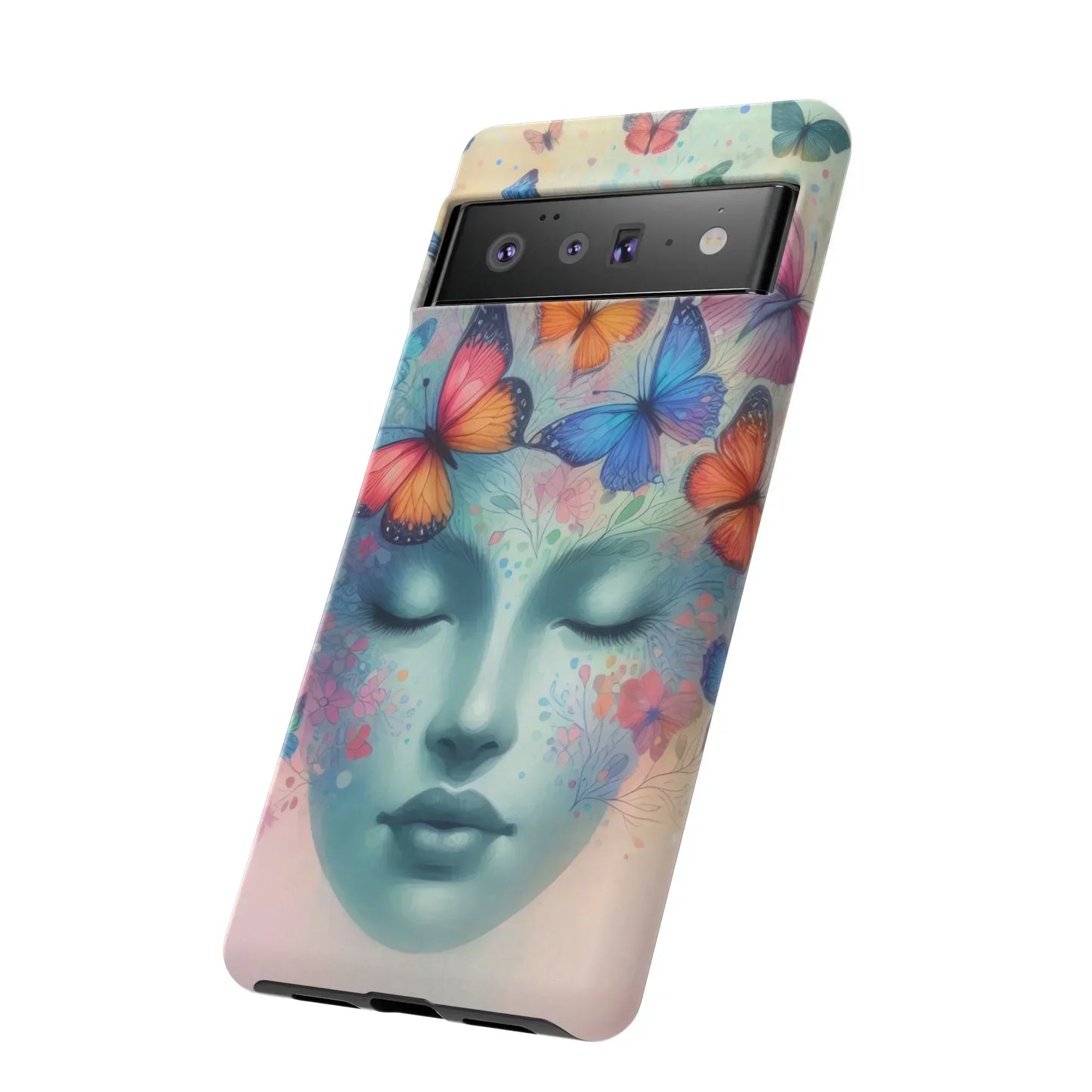 Butterfly Bloom Dreamy Woman Phone Case for Galaxy and Pixel - KarArmDesign
