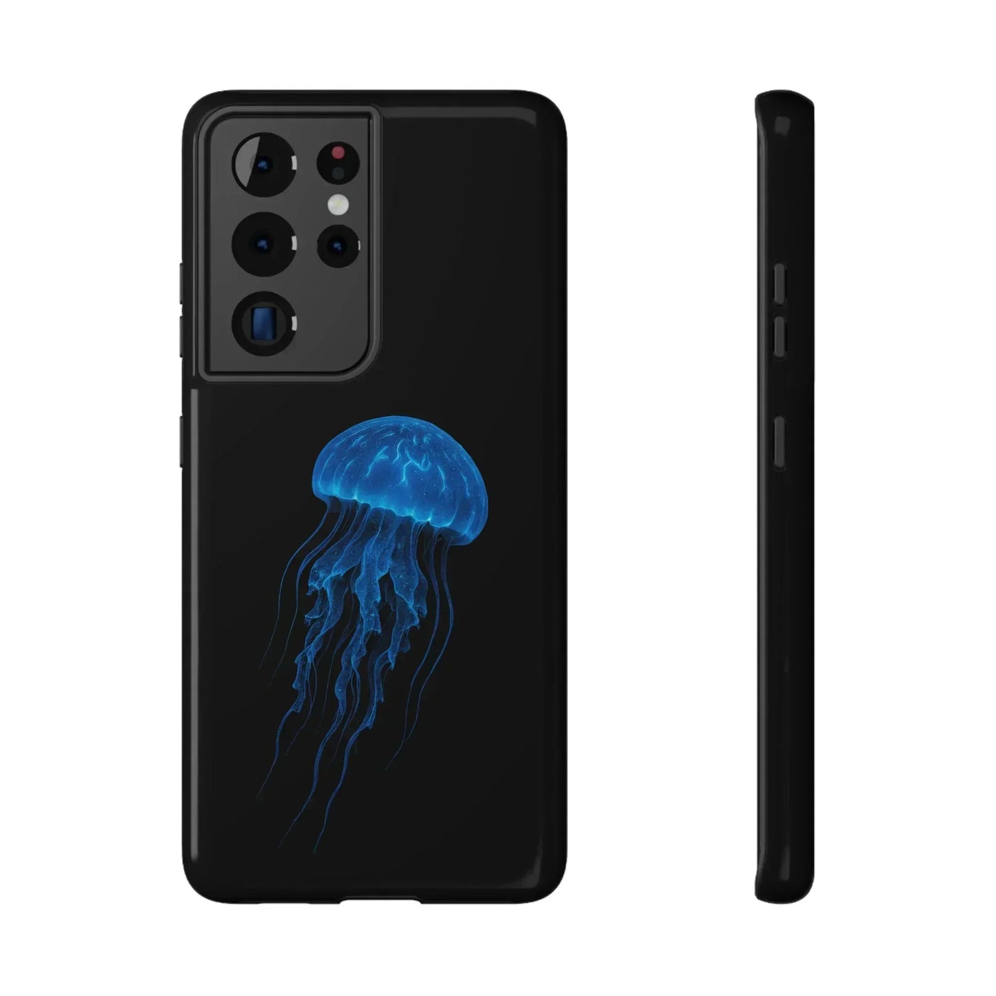 Blue Jellyfish Phone Case for iPhone 12-16 and Samsung Galaxy S21-S22 Models - KarArmDesign