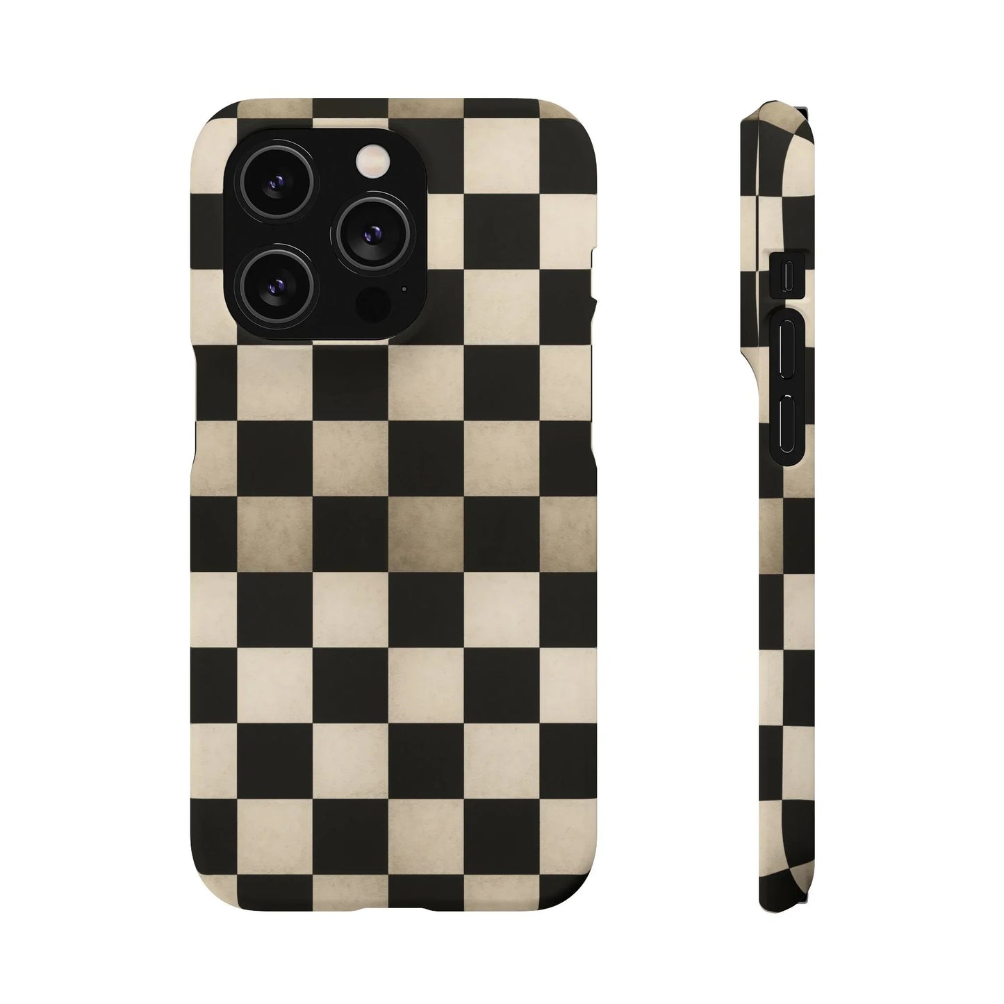 Stylish Matte Checker Phone Case for iPhone 7-16 and Samsung Galaxy S10-S24 Models - KarArmDesign