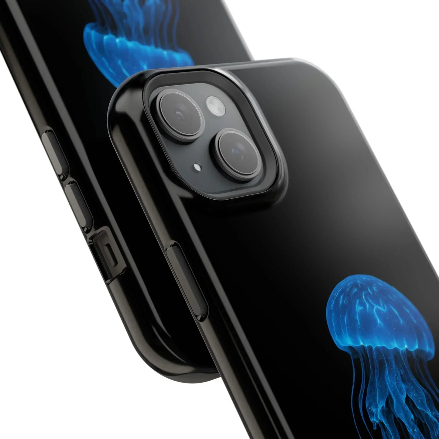 Blue Jellyfish Phone Case for iPhone 12-16 and Samsung Galaxy S21-S22 Models - KarArmDesign