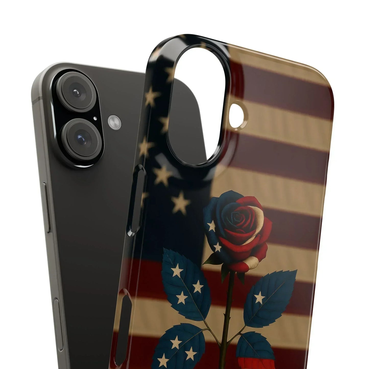 American Rose Flag Phone Case for iPhone 7-16 and Samsung Galaxy S10-S24 Models - KarArmDesign