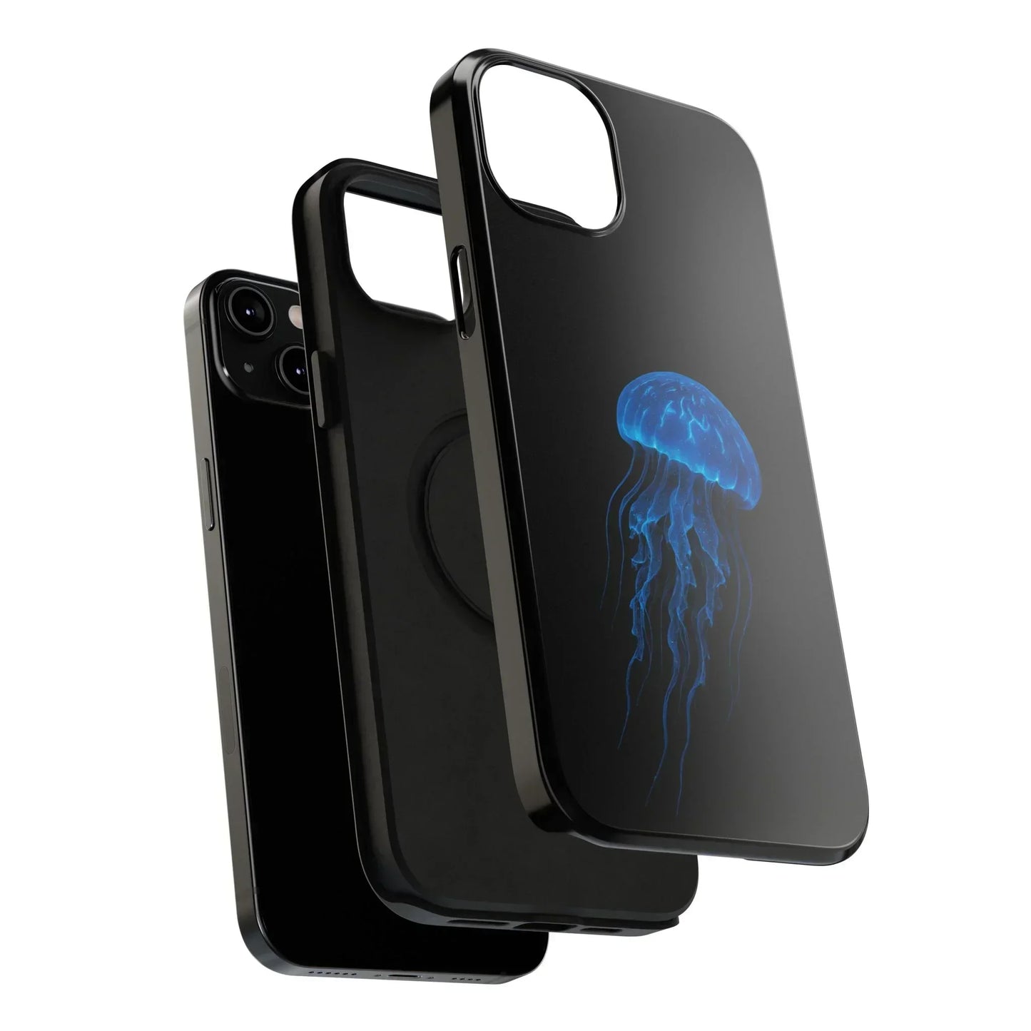 Blue Jellyfish Phone Case for iPhone 12-16 and Samsung Galaxy S21-S22 Models - KarArmDesign