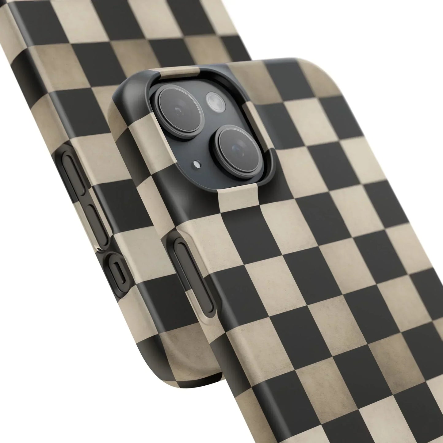 Stylish Matte Checker Phone Case for iPhone 7-16 and Samsung Galaxy S10-S24 Models - KarArmDesign