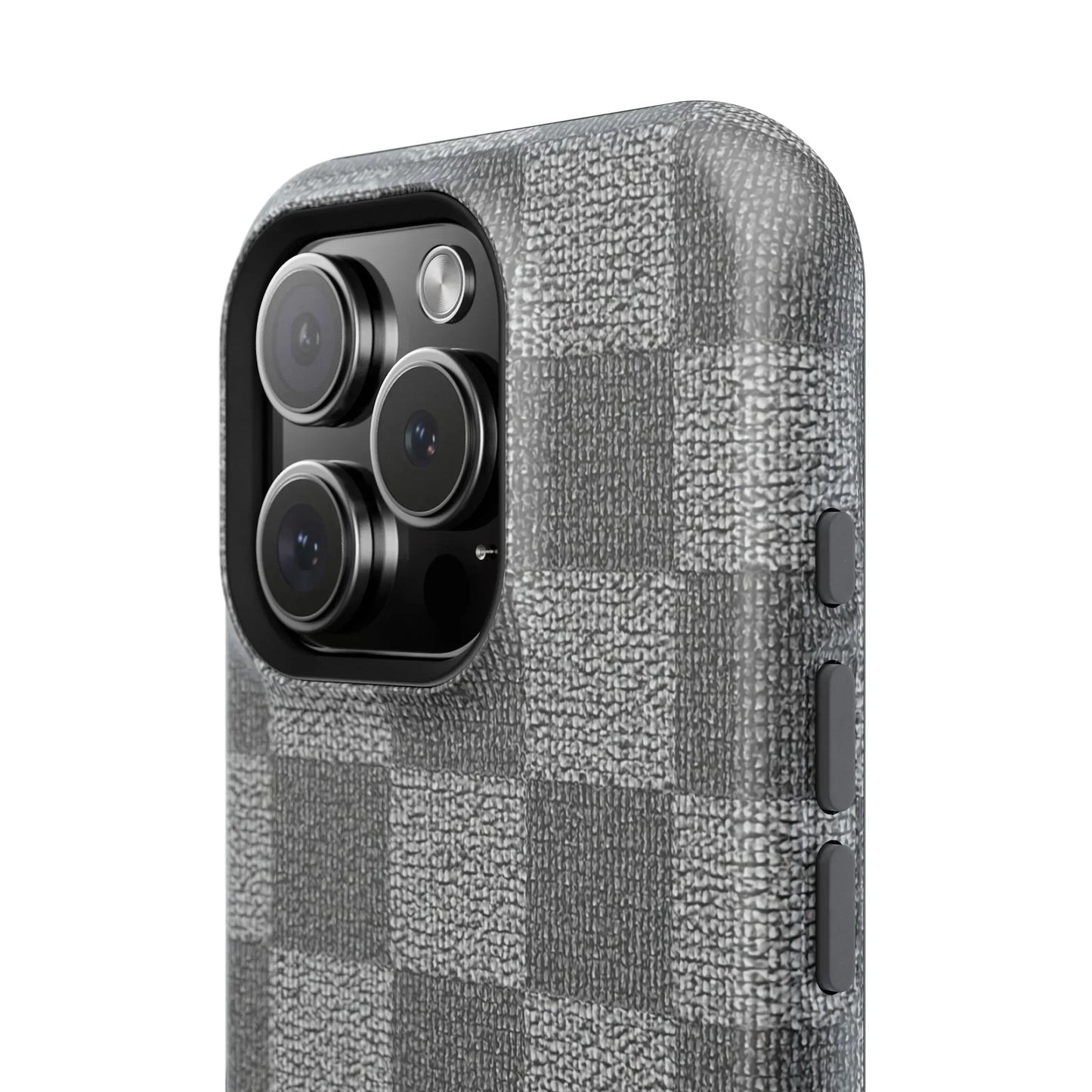 Gray Checkered Phone Case for iPhone 12-16 and Galaxy S21-S22 Models - KarArmDesign