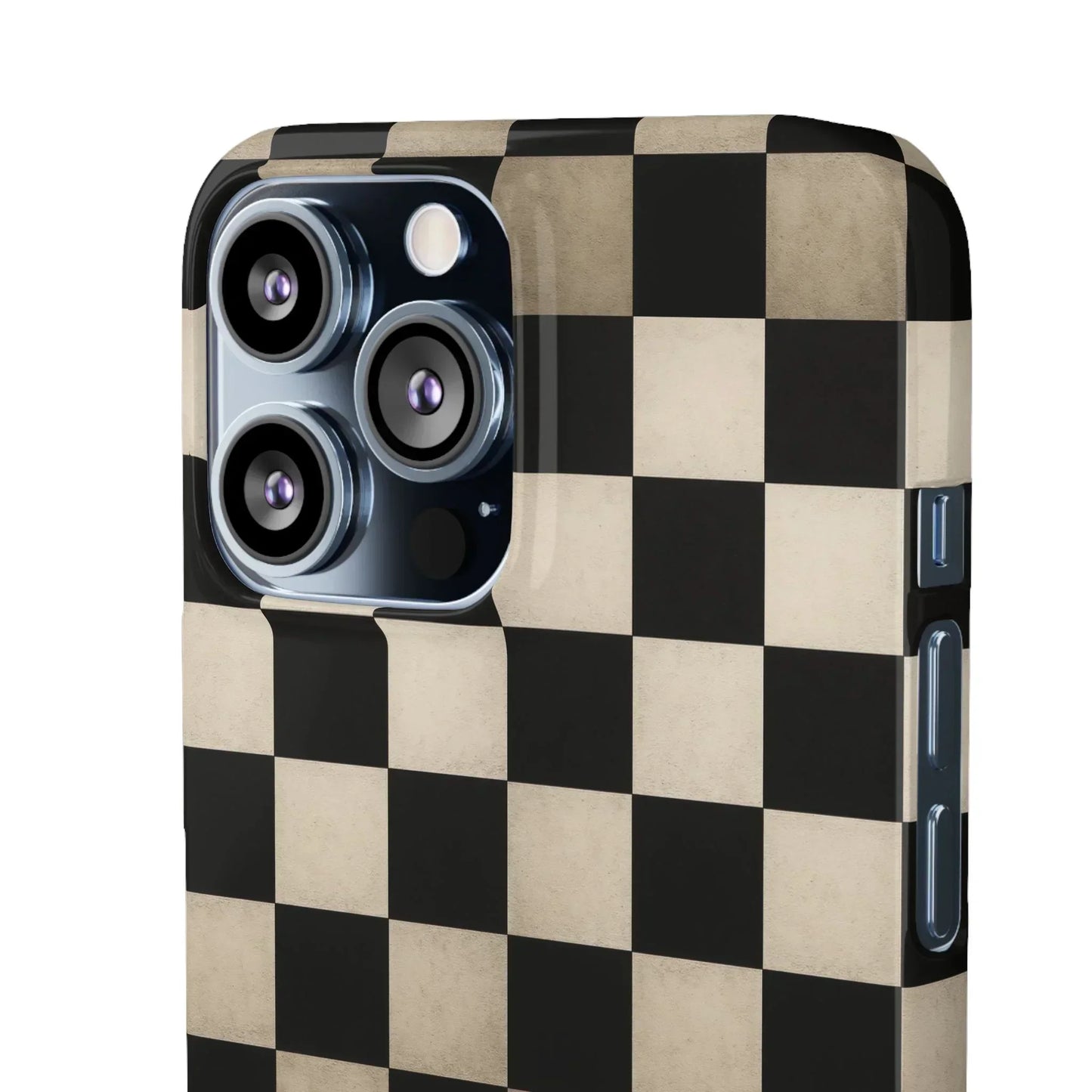 Stylish Matte Checker Phone Case for iPhone 7-16 and Samsung Galaxy S10-S24 Models - KarArmDesign