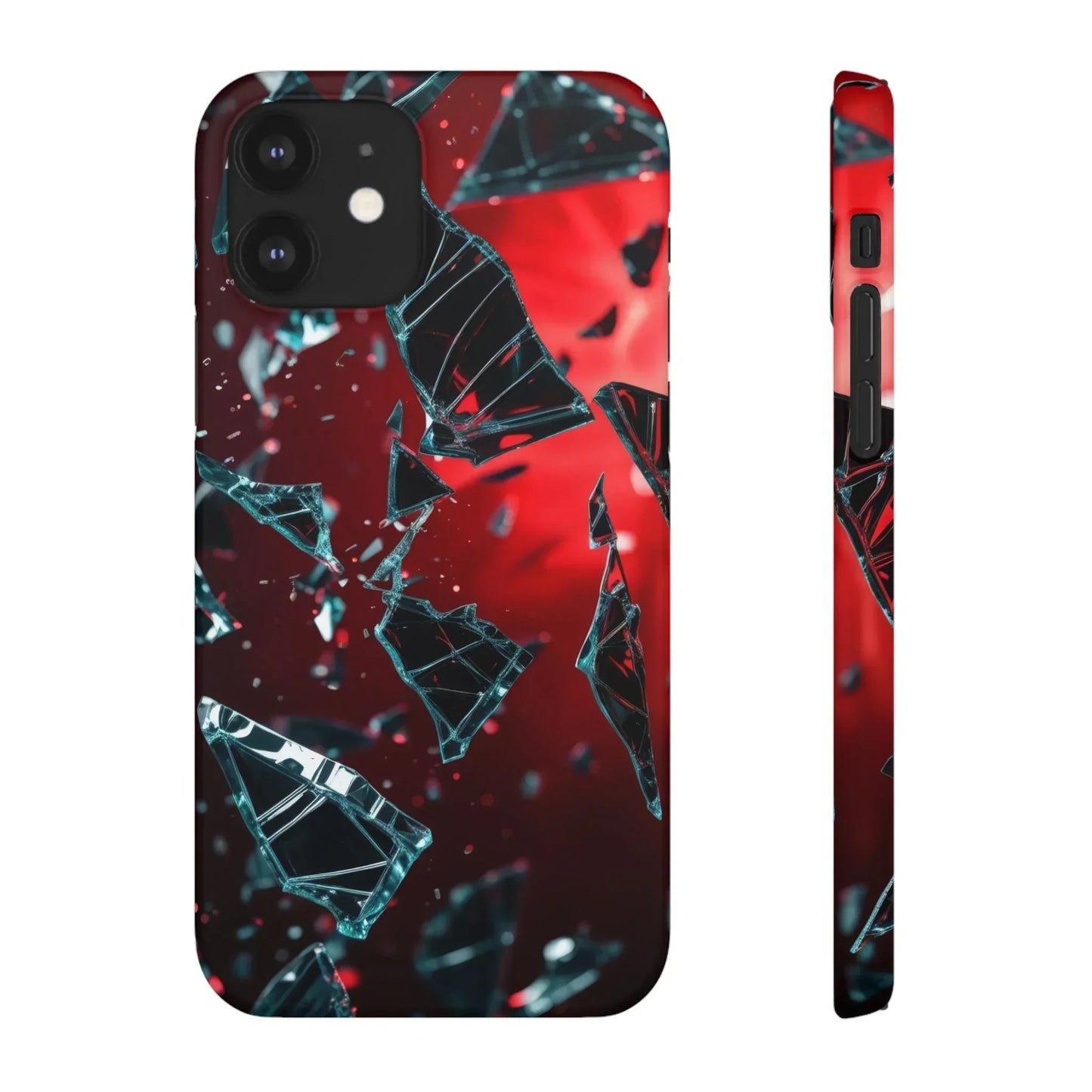 "Crimson Impact" Realistic Glass Shard Snap Phone Case for iPhone 7-16 and Samsung Galaxy S10-S24 Models - KarArmDesign