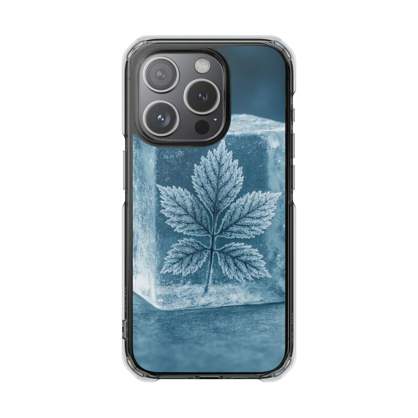 Frozen Leaf Inside Ice Cube - Phone Case for iPhone 14-16 Models - KarArmDesign